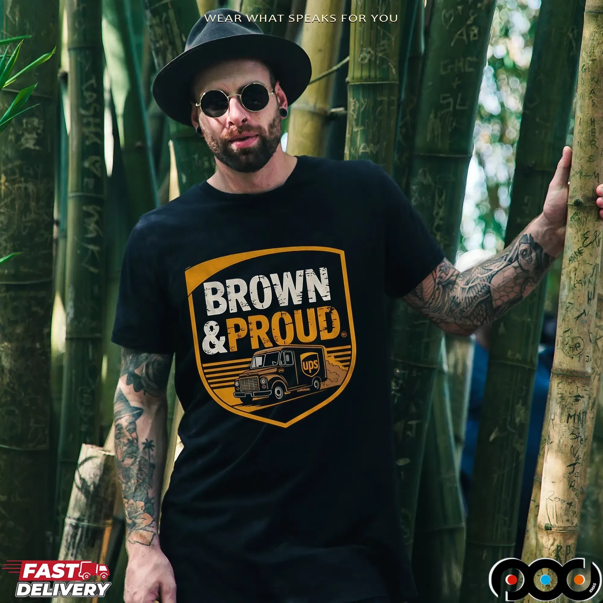 Brown And Proud Ups Driver Pride Logo Graphic T Shirt