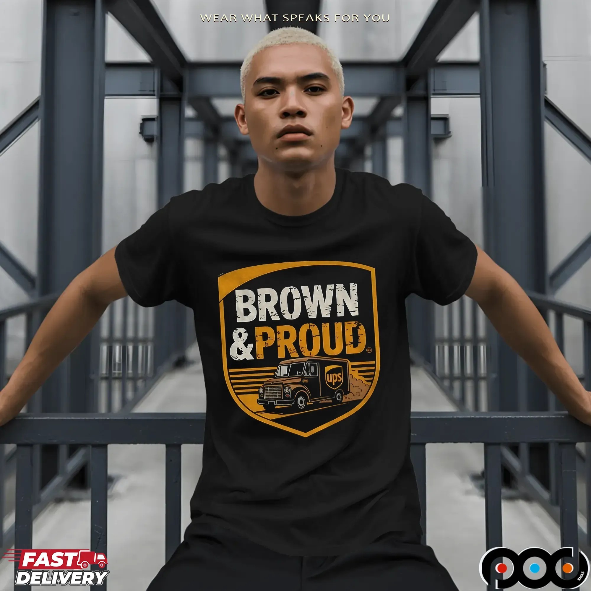Brown And Proud Ups Driver Pride Logo Graphic T Shirt