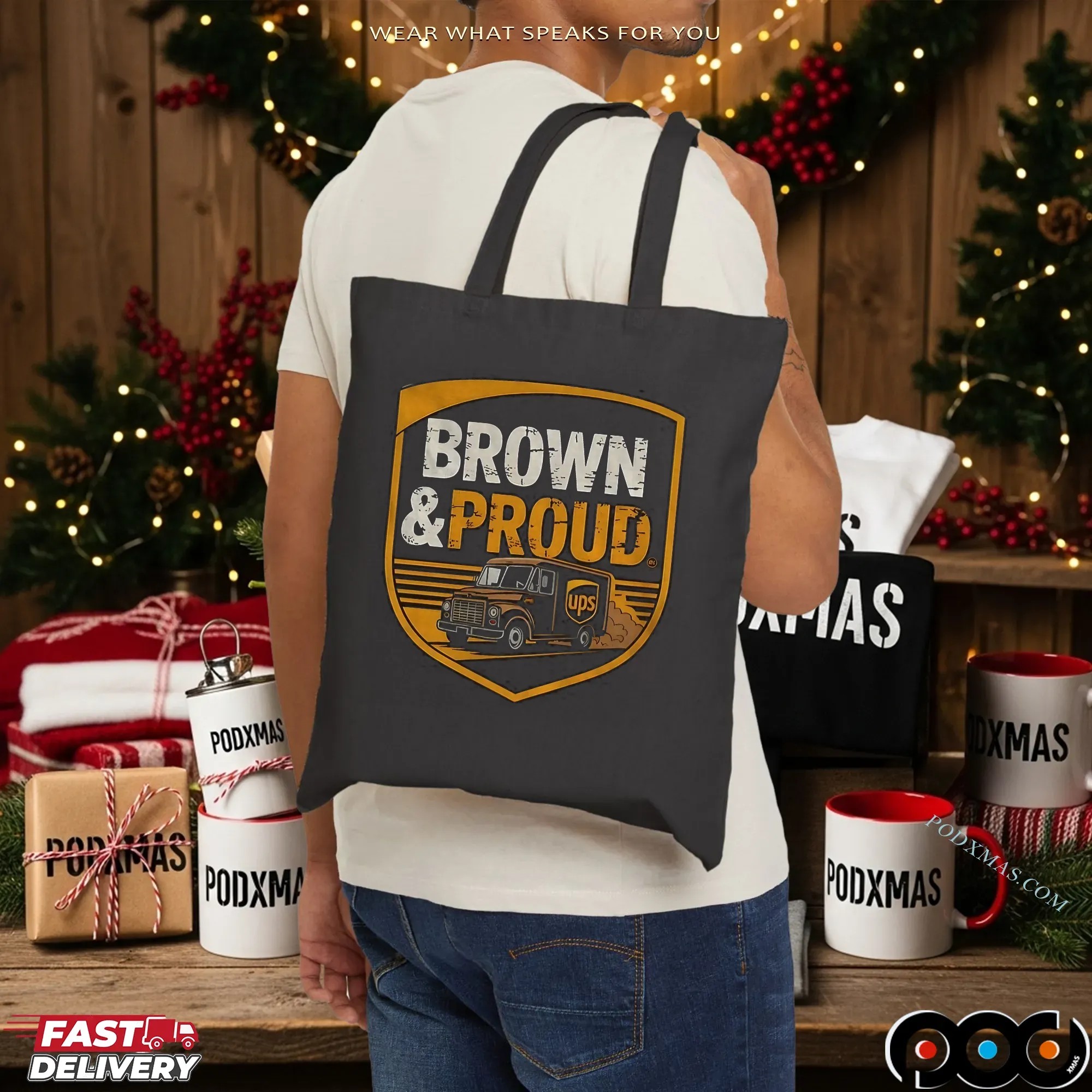 Brown And Proud Ups Driver Pride Logo Graphic T Shirt