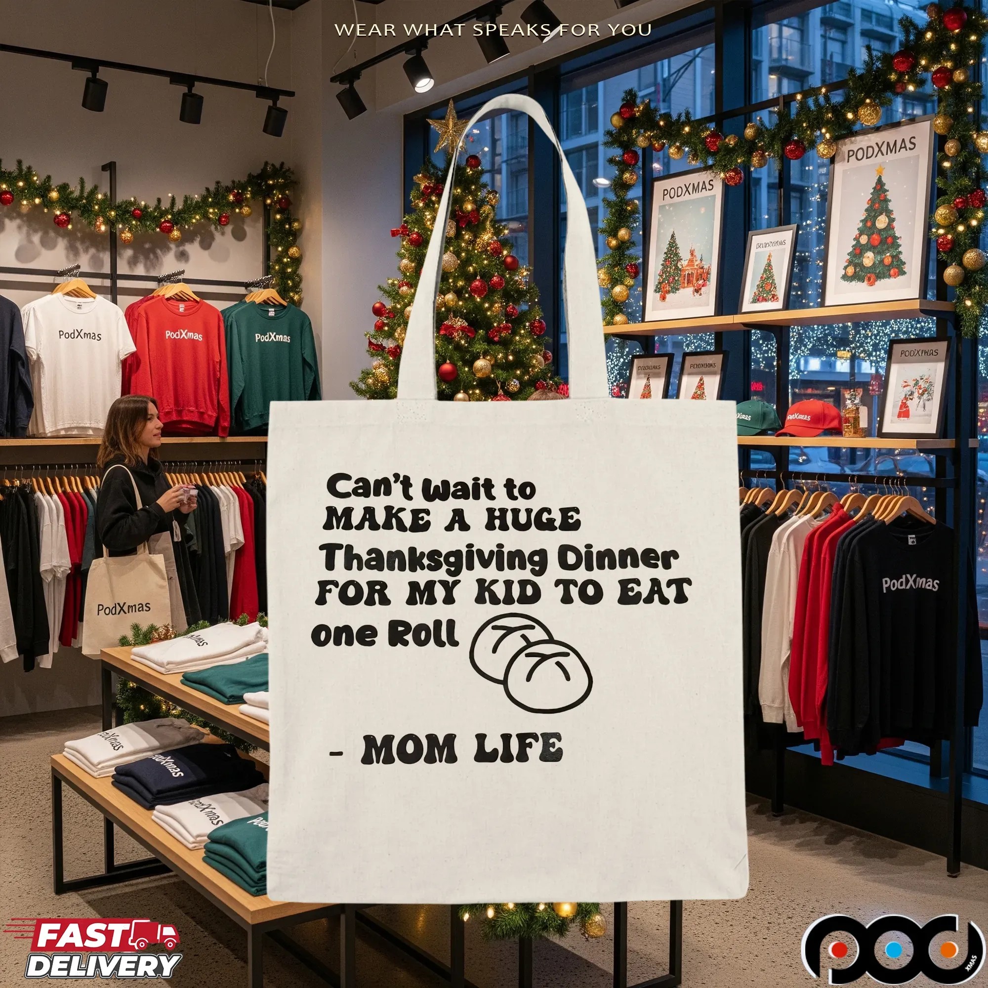 Can't Wait To Make A Huge Thanksgiving Dinner For My Kid To Eat One Roll Mom Life T Shirt