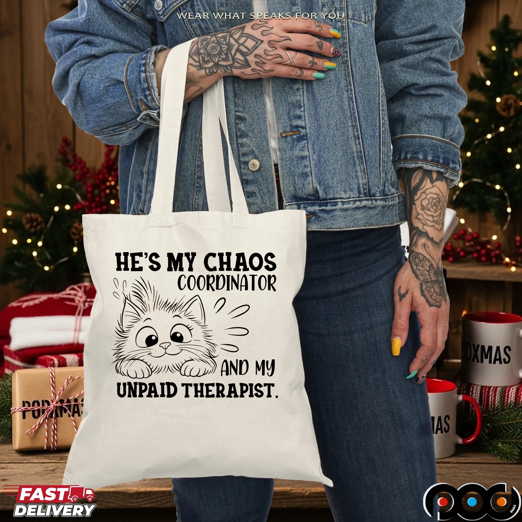 Cat He's My Chaos Coordinator And My Unpaid Therapist T Shirt