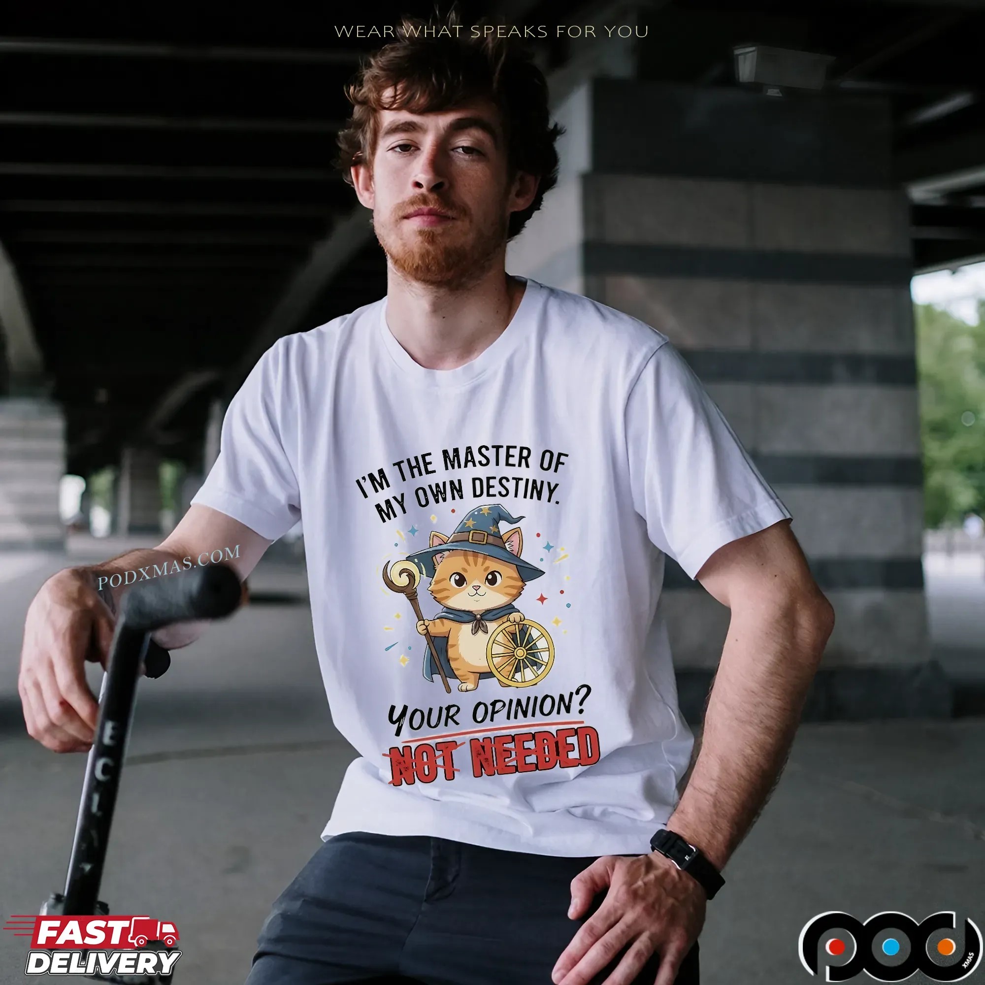Cat I’m The Master Of My Own Destiny Your Opinion Not Needed Wizard T Shirt
