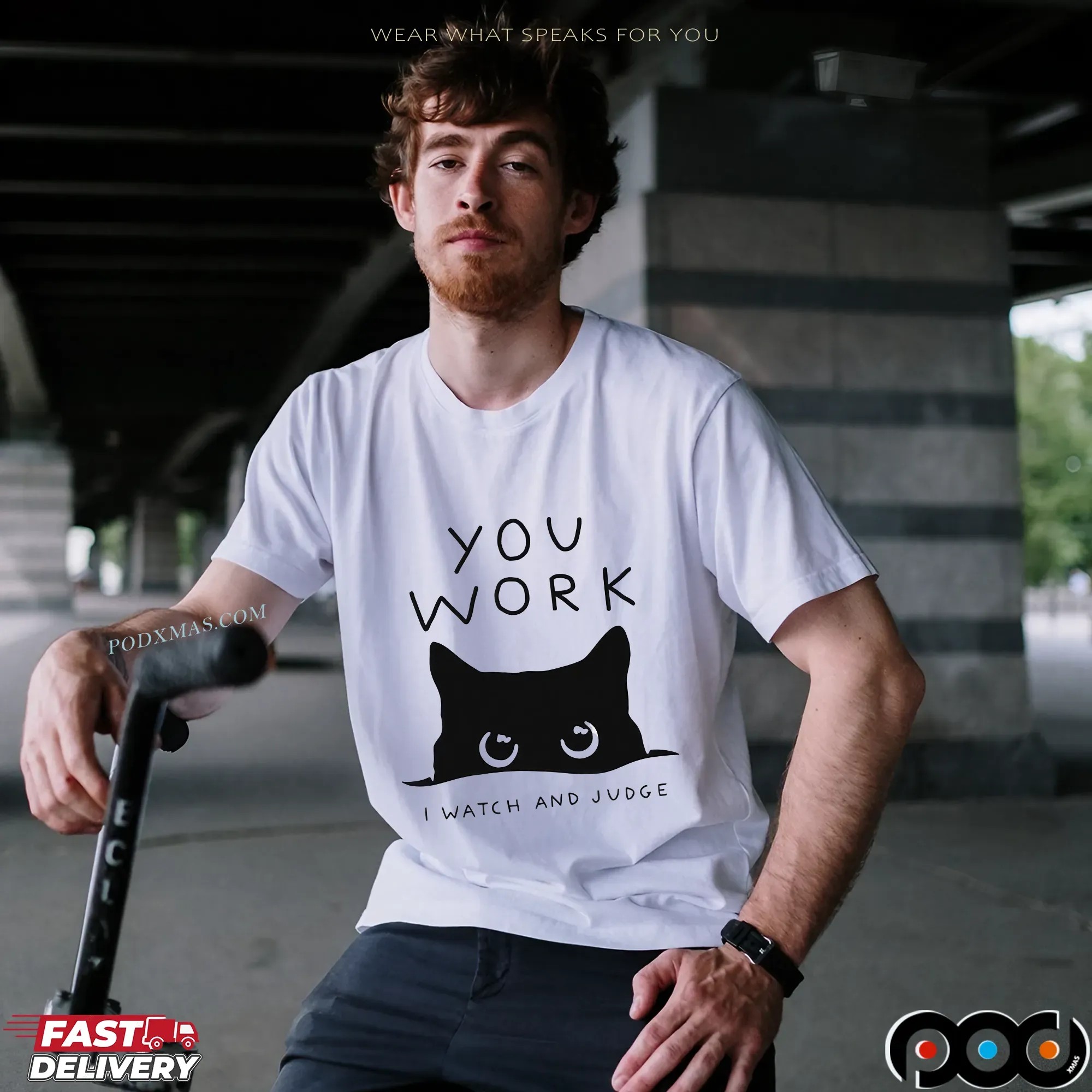 Cat You Work I Watch And Judge Classic T Shirt