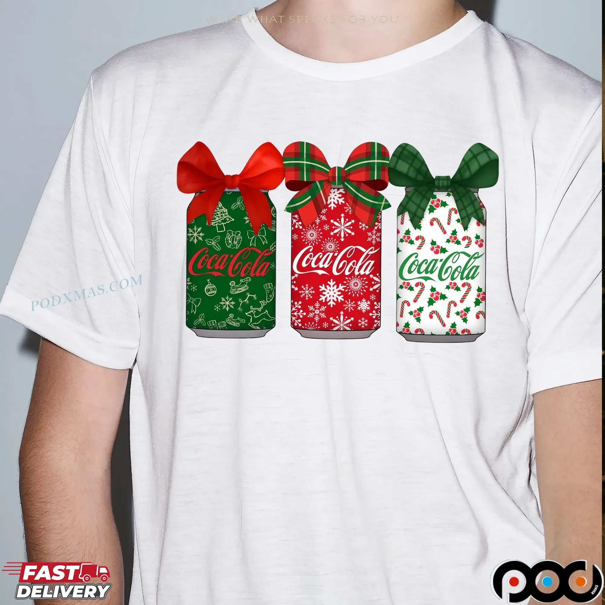 Coca Cola Cans With Coquette Bow Christmas Soda Lover T Shirt