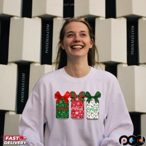 Coca Cola Cans With Coquette Bow Christmas Soda Lover T Shirt