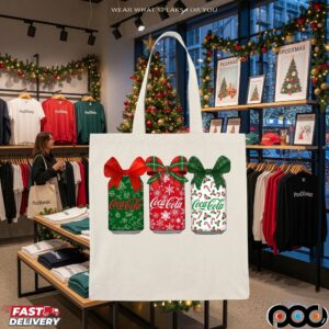Coca Cola Cans With Coquette Bow Christmas Soda Lover T Shirt