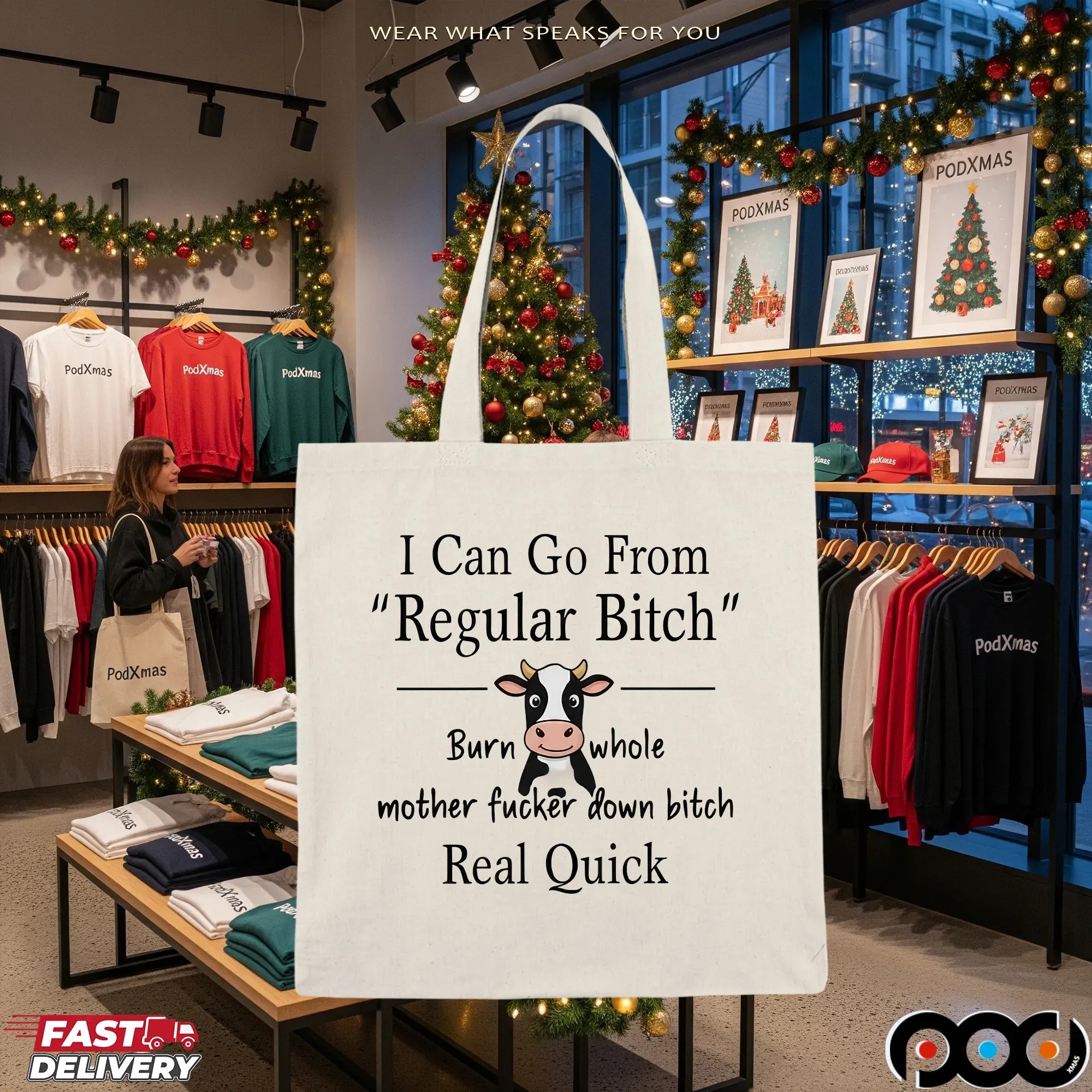 Cow I Can Go From Regular Bitch Burn Whole Mother Fucker Down Bitch Real Quick Shirt