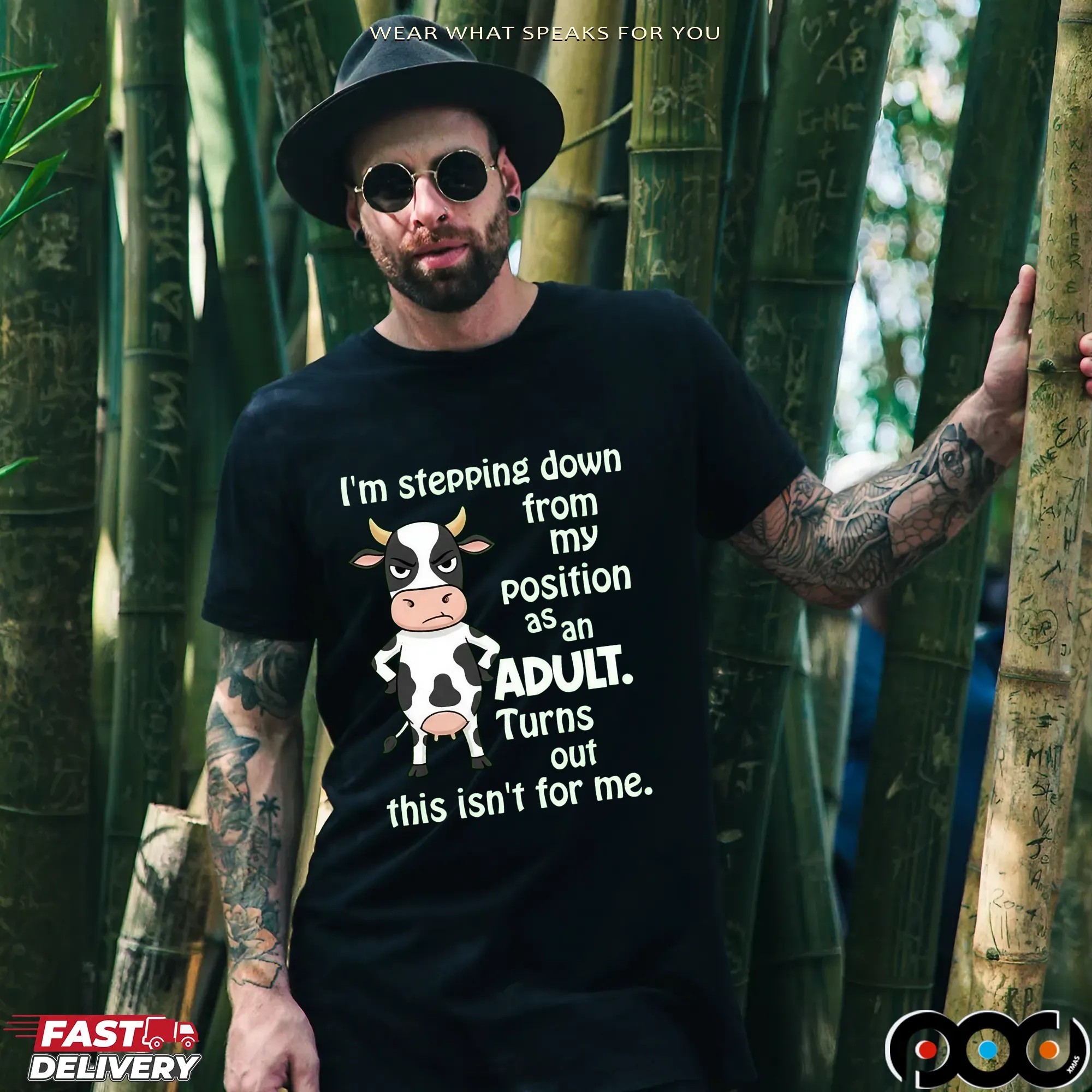 Cow I'm Stepping Down From My Position Asan Adult Turns Out This Isn't For Me Shirt
