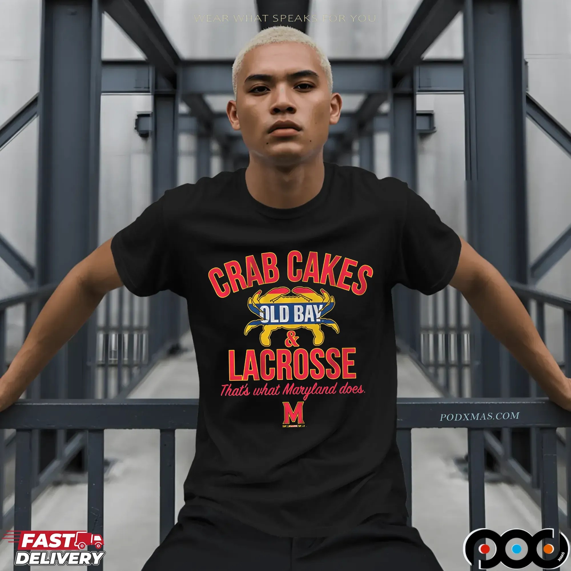 Crab Cakes Old Bay and Lacrosse Shirt Maryland Does T Shirt