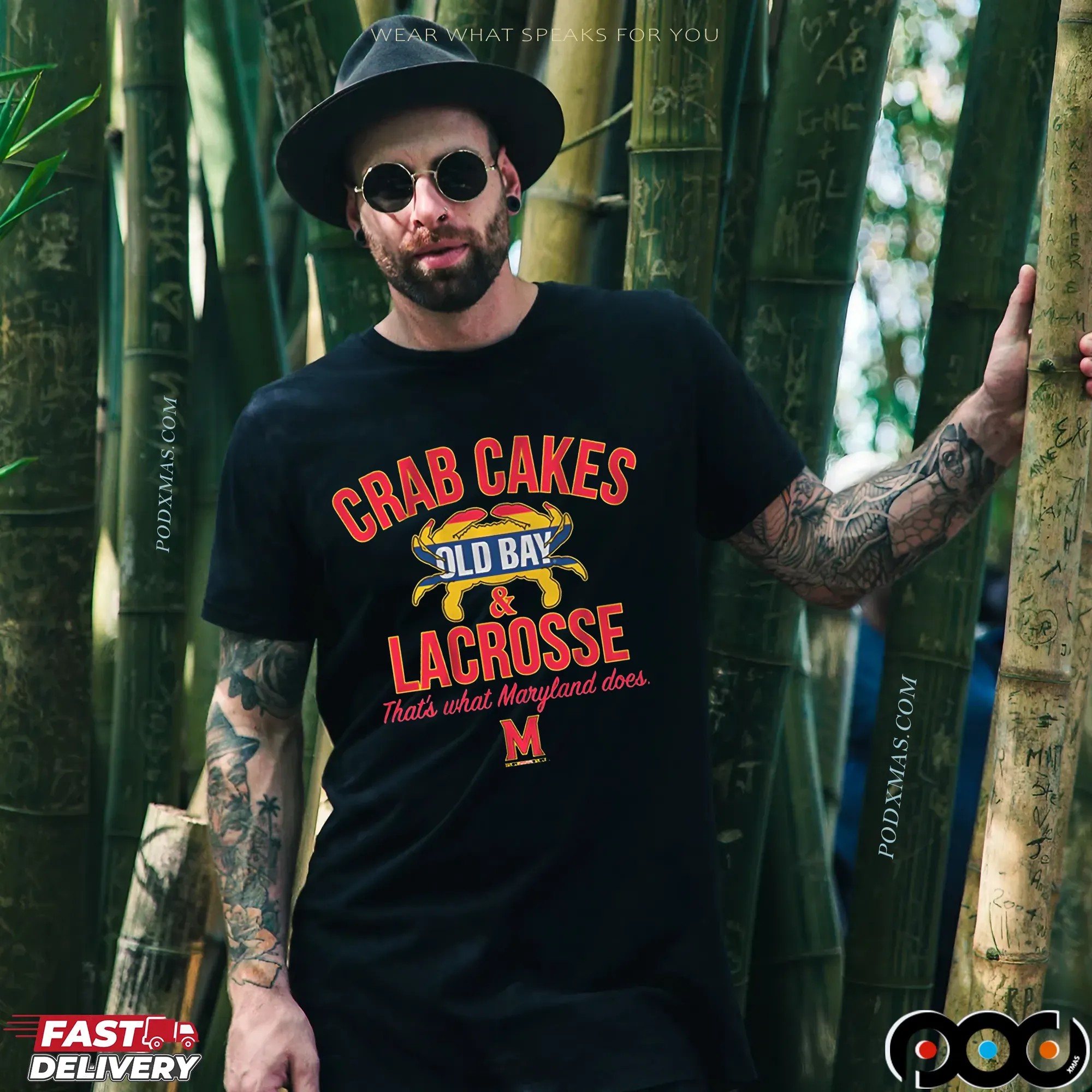 Crab Cakes Old Bay and Lacrosse Shirt Maryland Does T Shirt