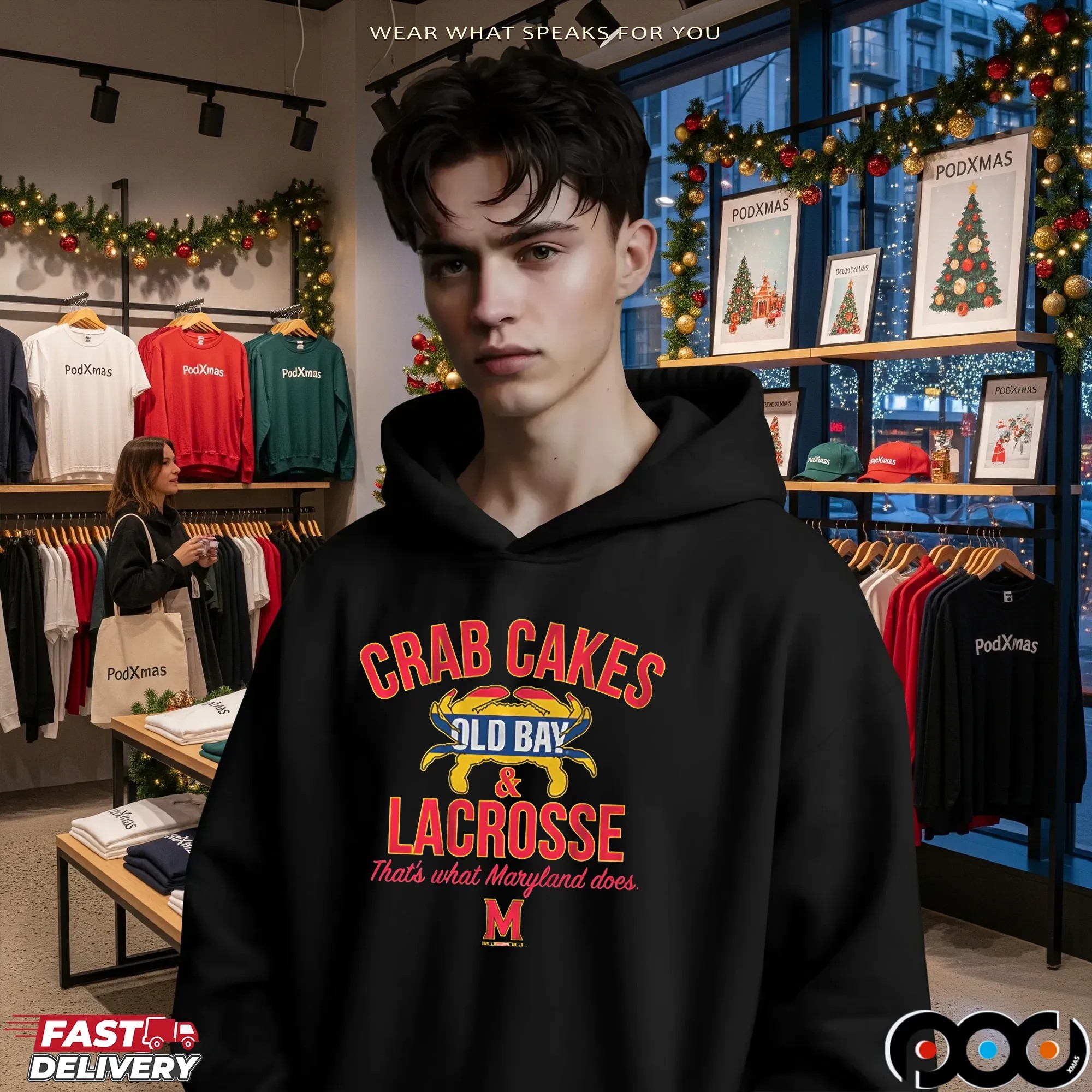 Crab Cakes Old Bay and Lacrosse Shirt Maryland Does T Shirt