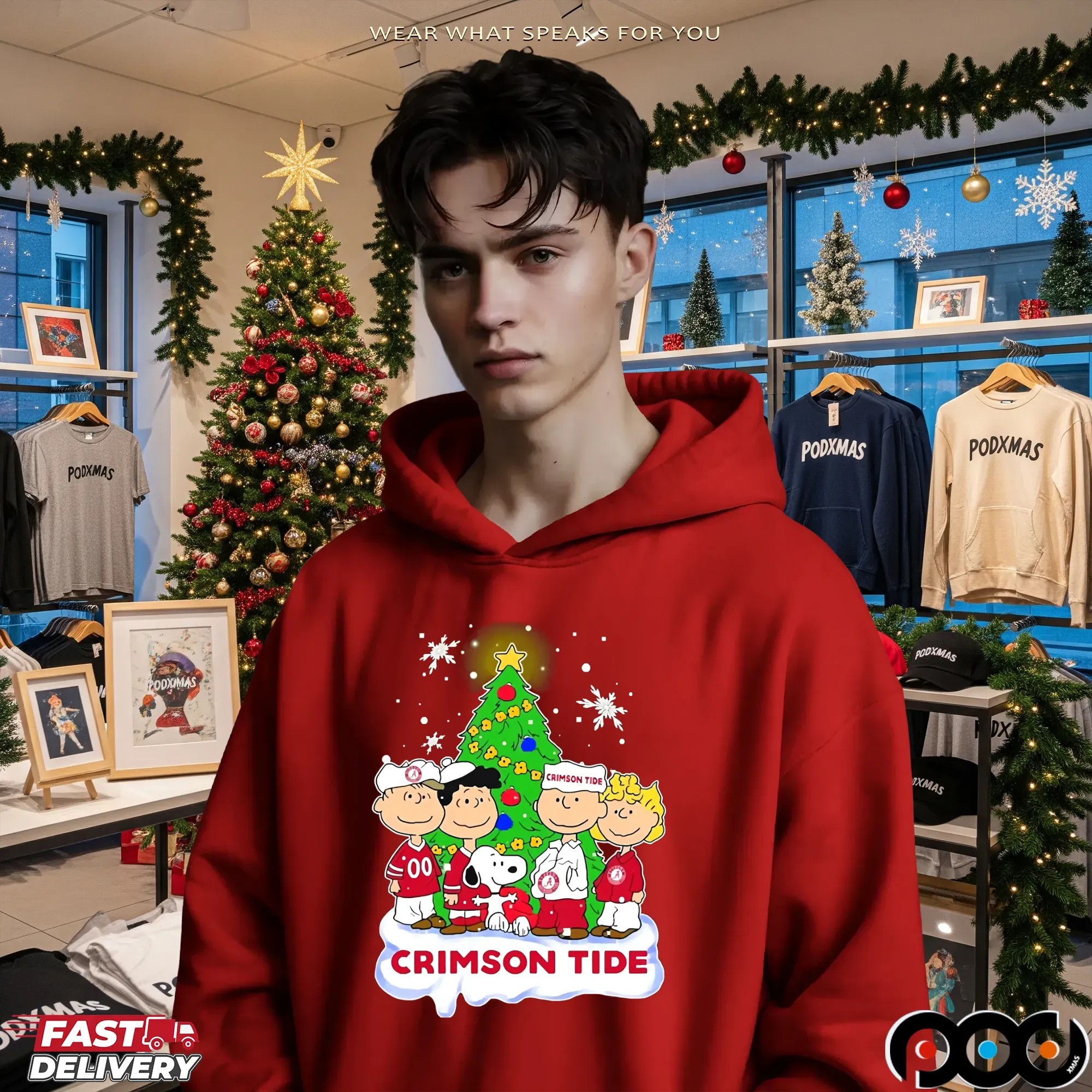Crimson Tide The Peanuts Snoopy And Friends Christmas Crossover T Shirt