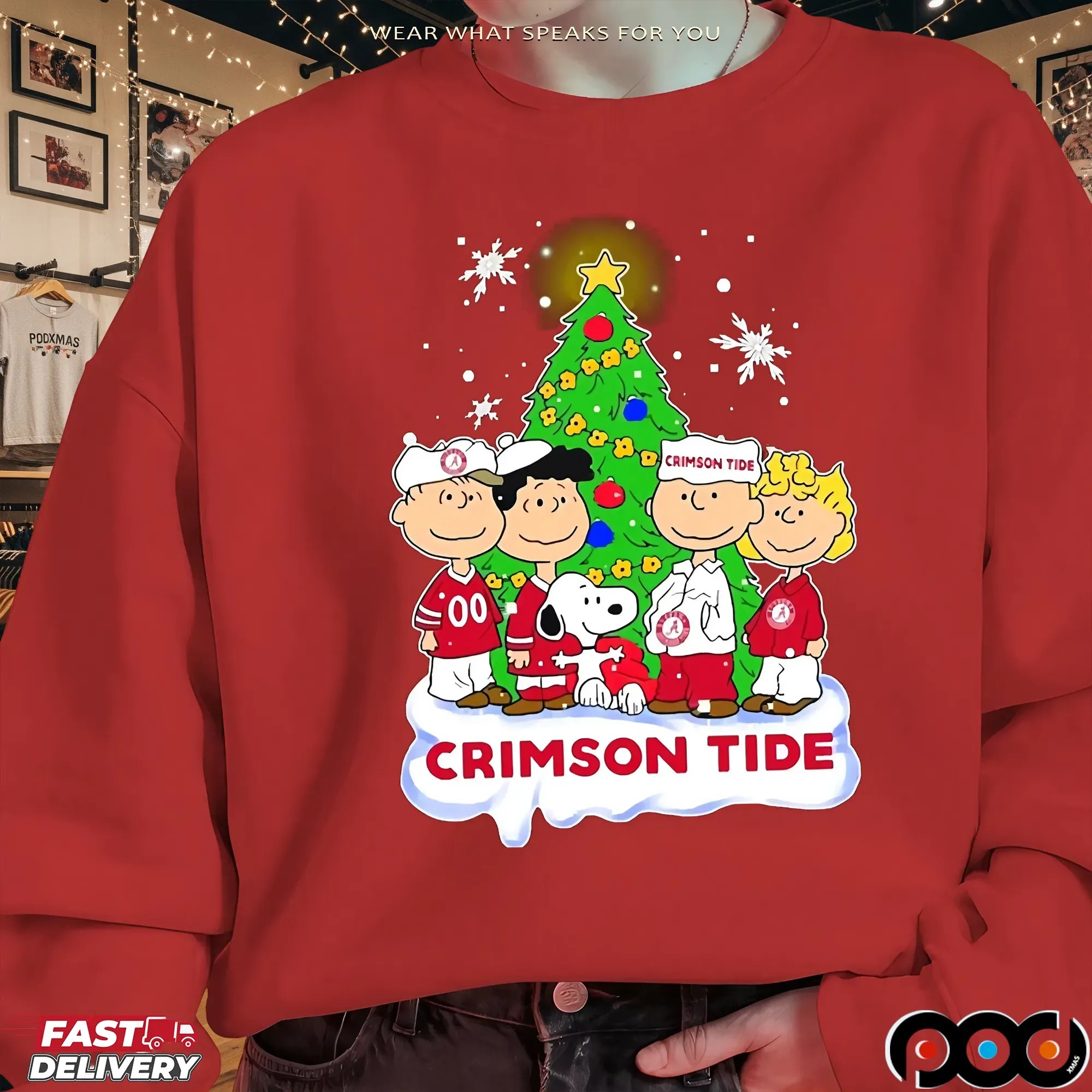 Crimson Tide The Peanuts Snoopy And Friends Christmas Crossover T Shirt