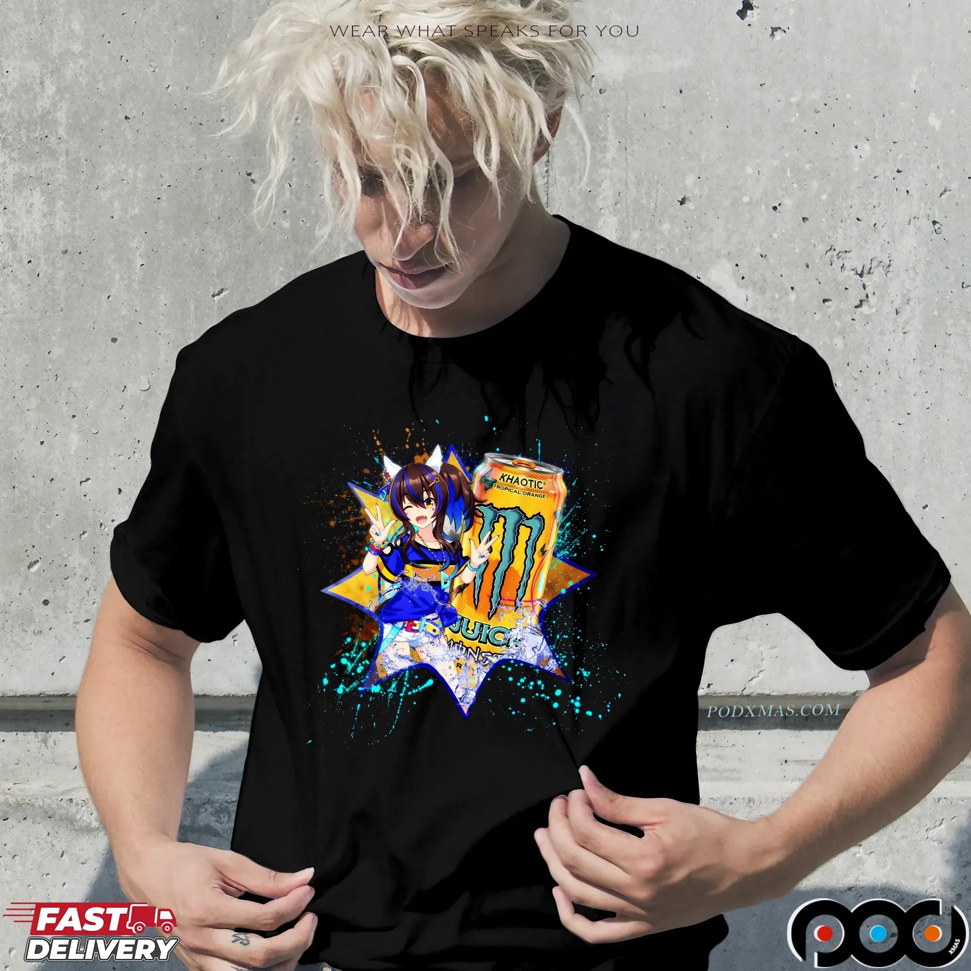 Daitaku Helios Umamusume Pretty Derby Khaotic Juice Monster Energy Anime Mashup T Shirt