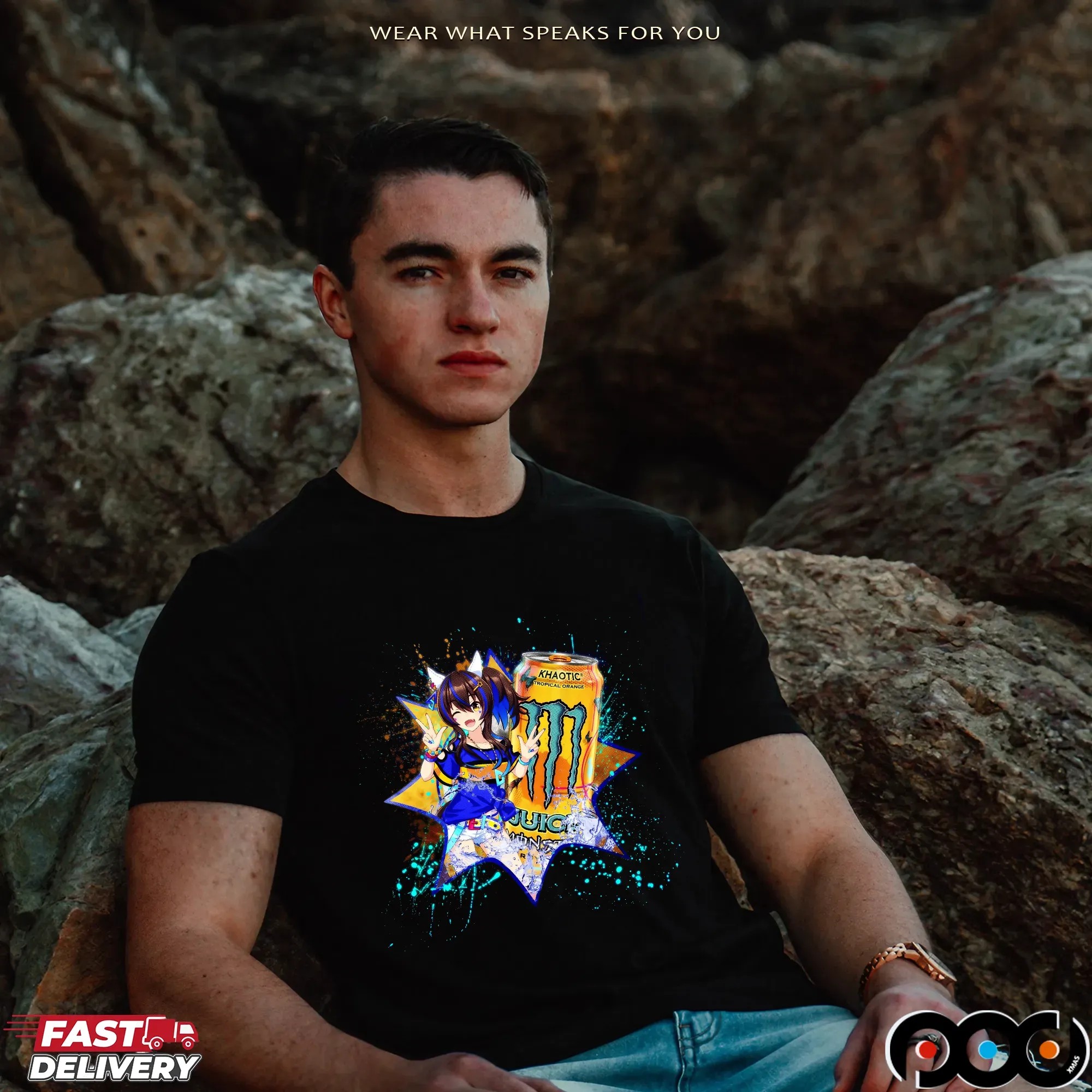 Daitaku Helios Umamusume Pretty Derby Khaotic Juice Monster Energy Anime Mashup T Shirt