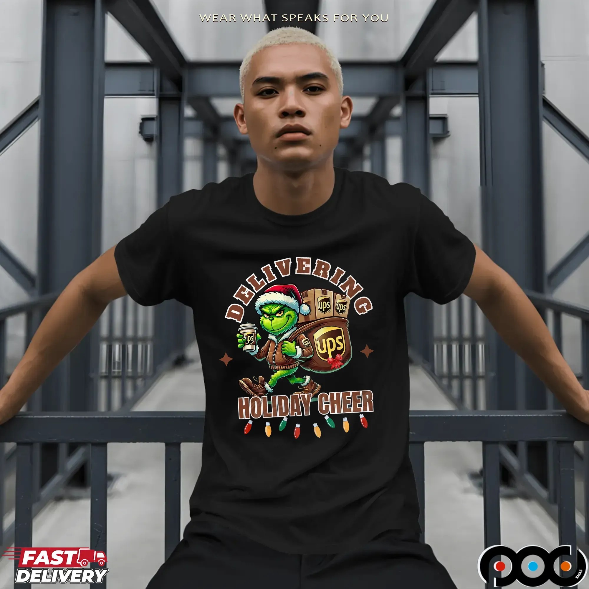 Delivering Holiday Cheer Grinchmas UPS Merry Christmas T Shirt
