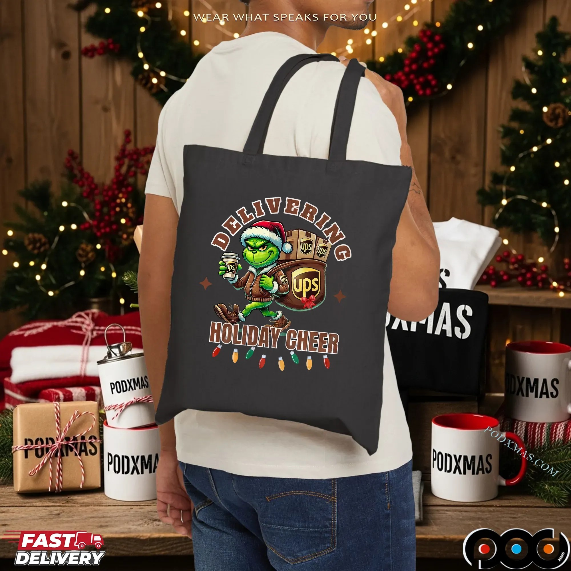 Delivering Holiday Cheer Grinchmas UPS Merry Christmas T Shirt