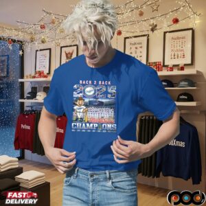 Dodgers 1955 - 2025 World Series Back 2 Back Champions T Shirt