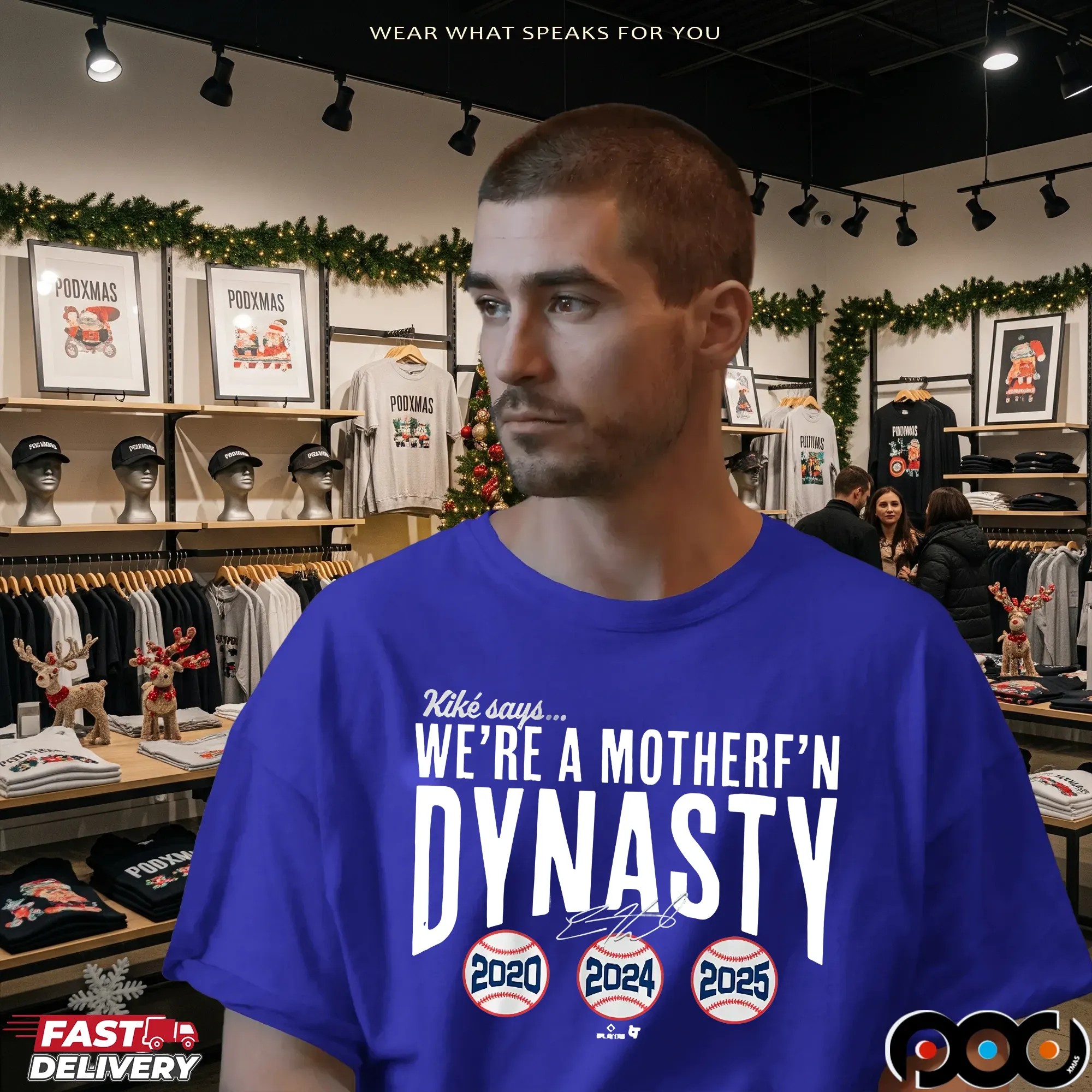 Dodgers Kiké Hernandez We're a Mother F'n Dynasty 2025 Signature T Shirt