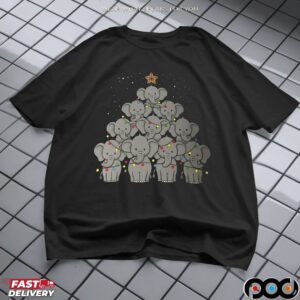 Elephant Christmas Tree T Shirt