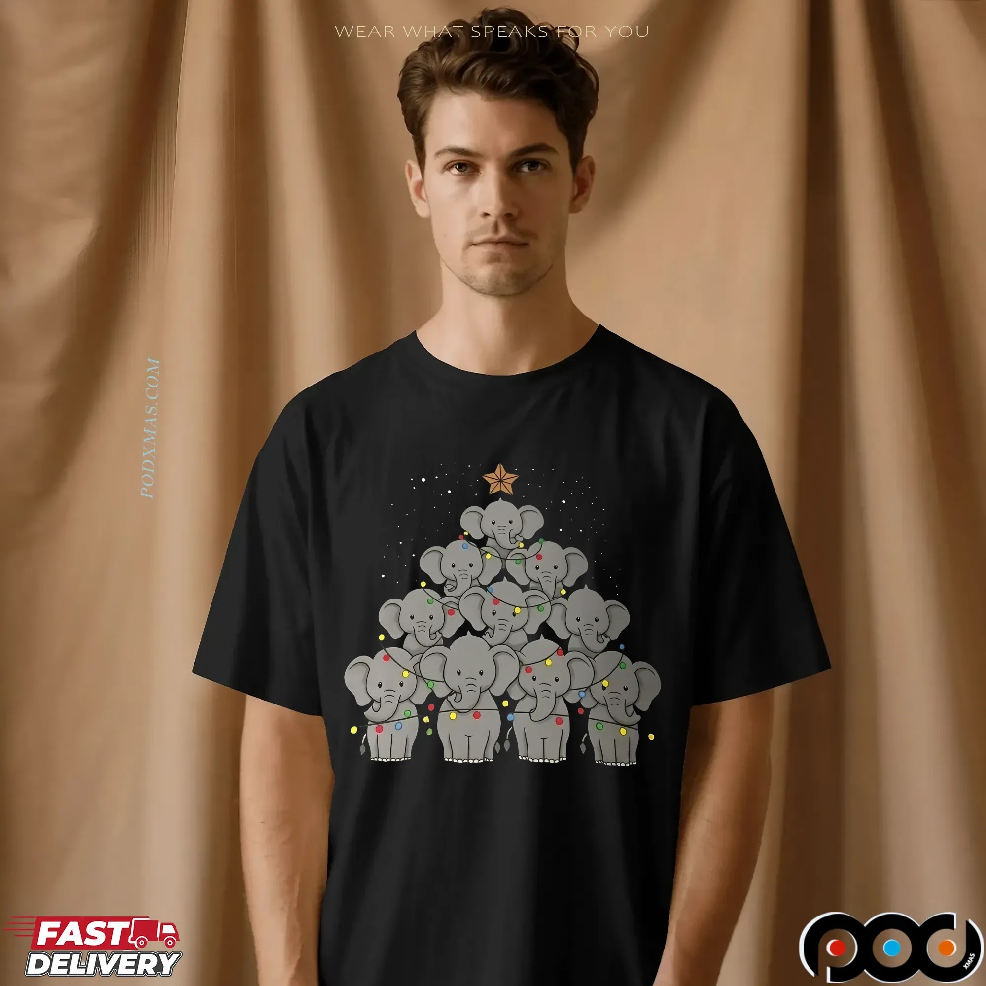Elephant Christmas Tree T Shirt