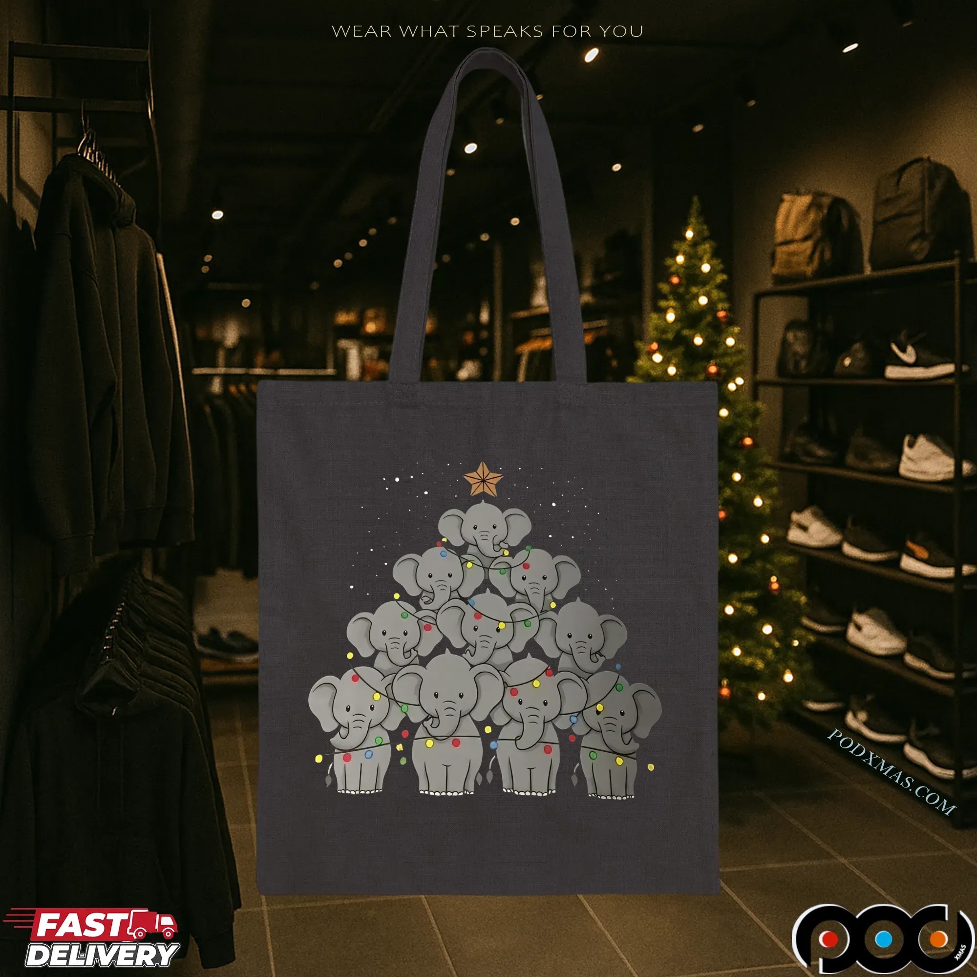 Elephant Christmas Tree T Shirt