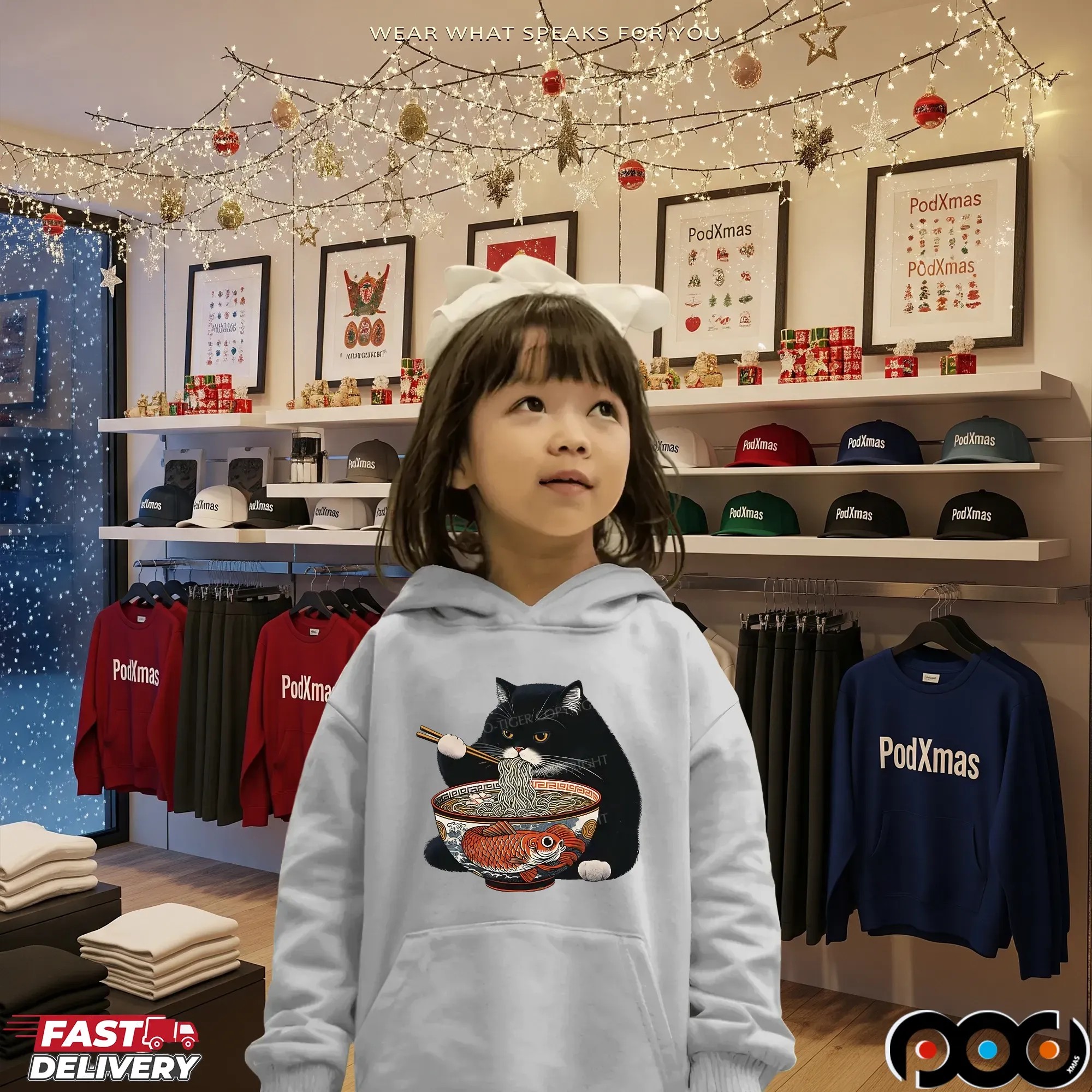 Fat Cat Eating Ramen Classic T Shirt
