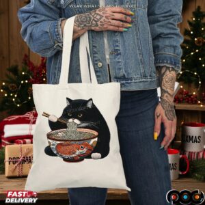 Fat Cat Eating Ramen Classic T Shirt
