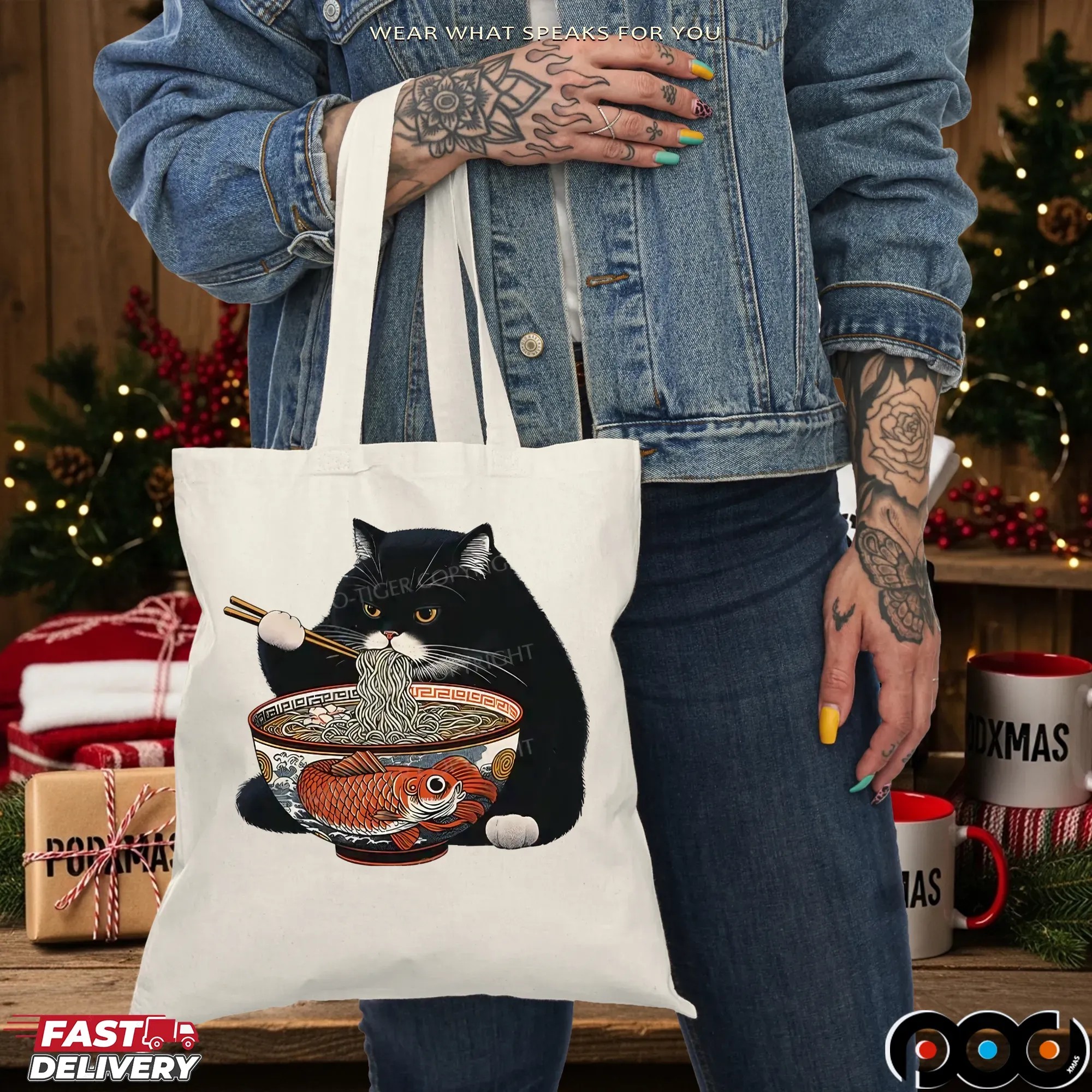 Fat Cat Eating Ramen Classic T Shirt