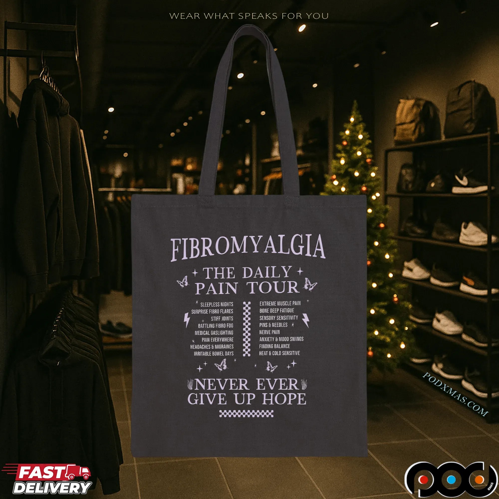 Fibromyalgia The Daily Pain Tour Never Ever Give Up Hope T Shirt