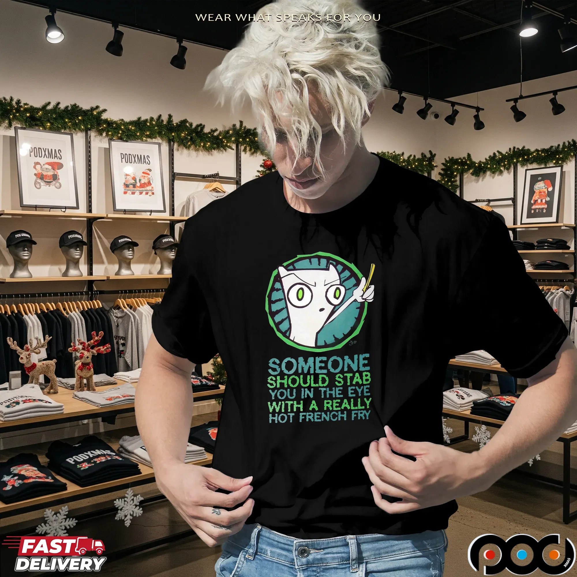 Foamy The Squirrel Someone Should Stab You In The Eye With A Really Hot French Fry Meme T Shirt