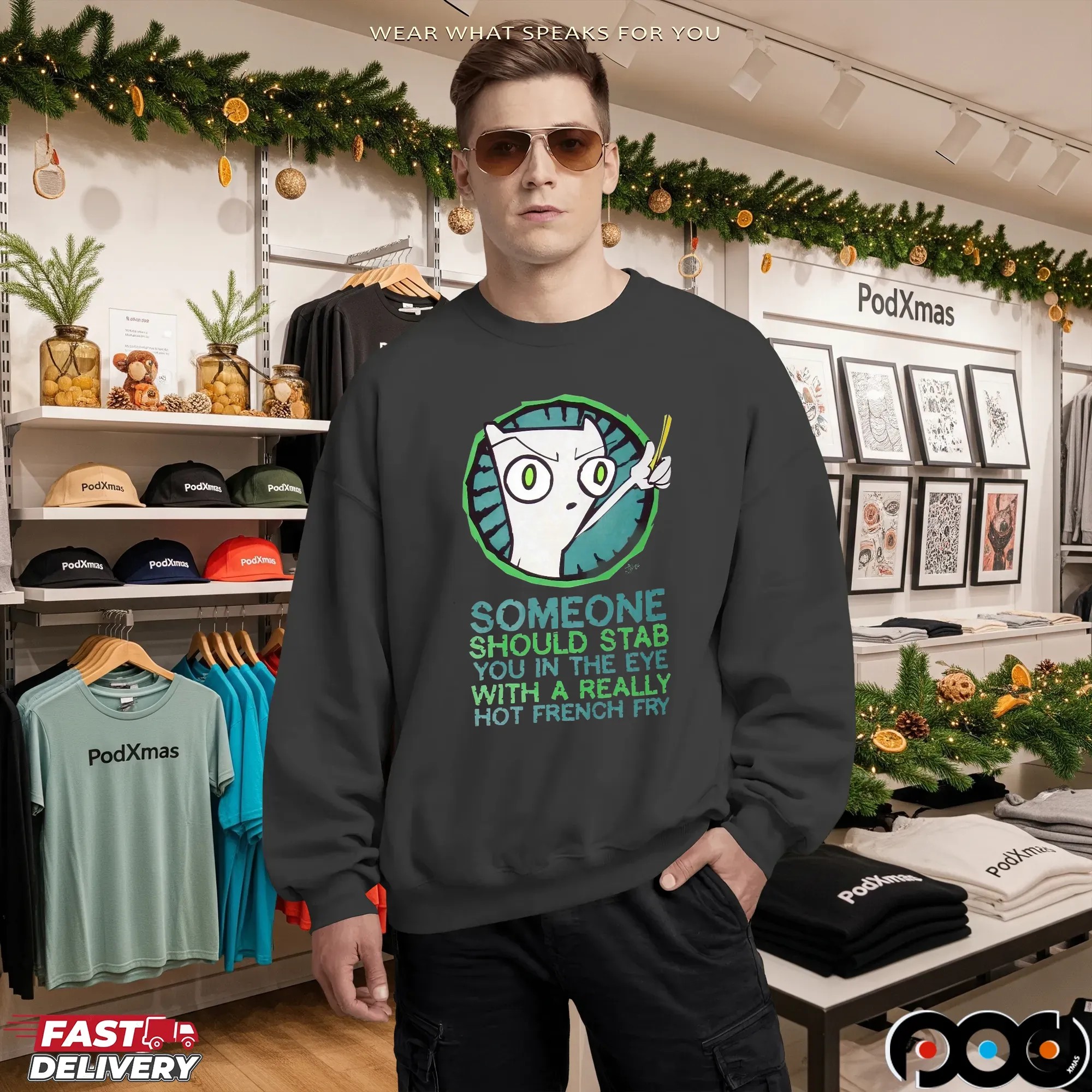 Foamy The Squirrel Someone Should Stab You In The Eye With A Really Hot French Fry Meme T Shirt