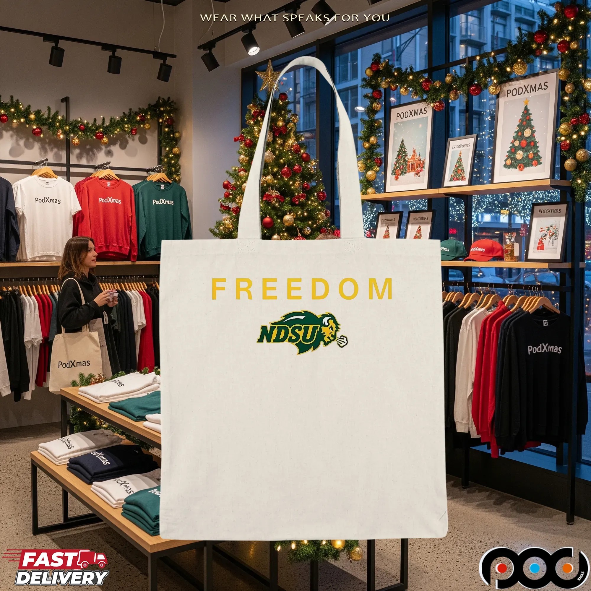 Freedom North Dakota State Bison Football Logo T Shirt