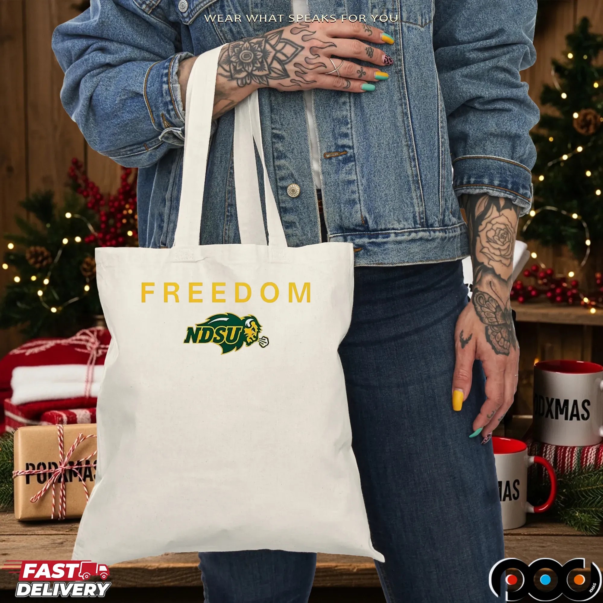 Freedom North Dakota State Bison Football Logo T Shirt