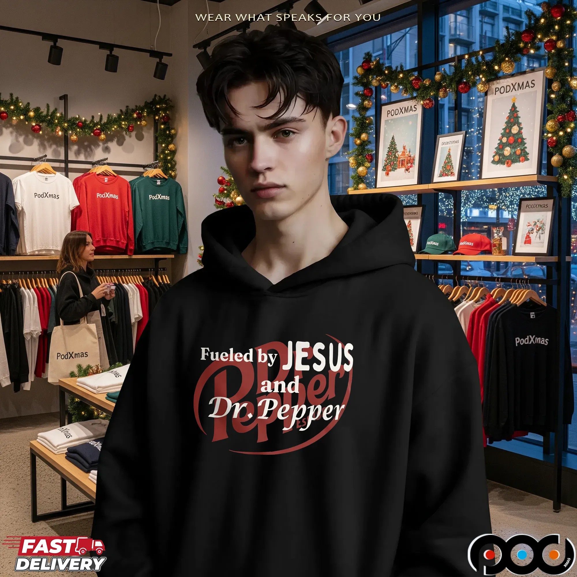 Fueled by Jesus and Dr Pepper Soda Christian T Shirt