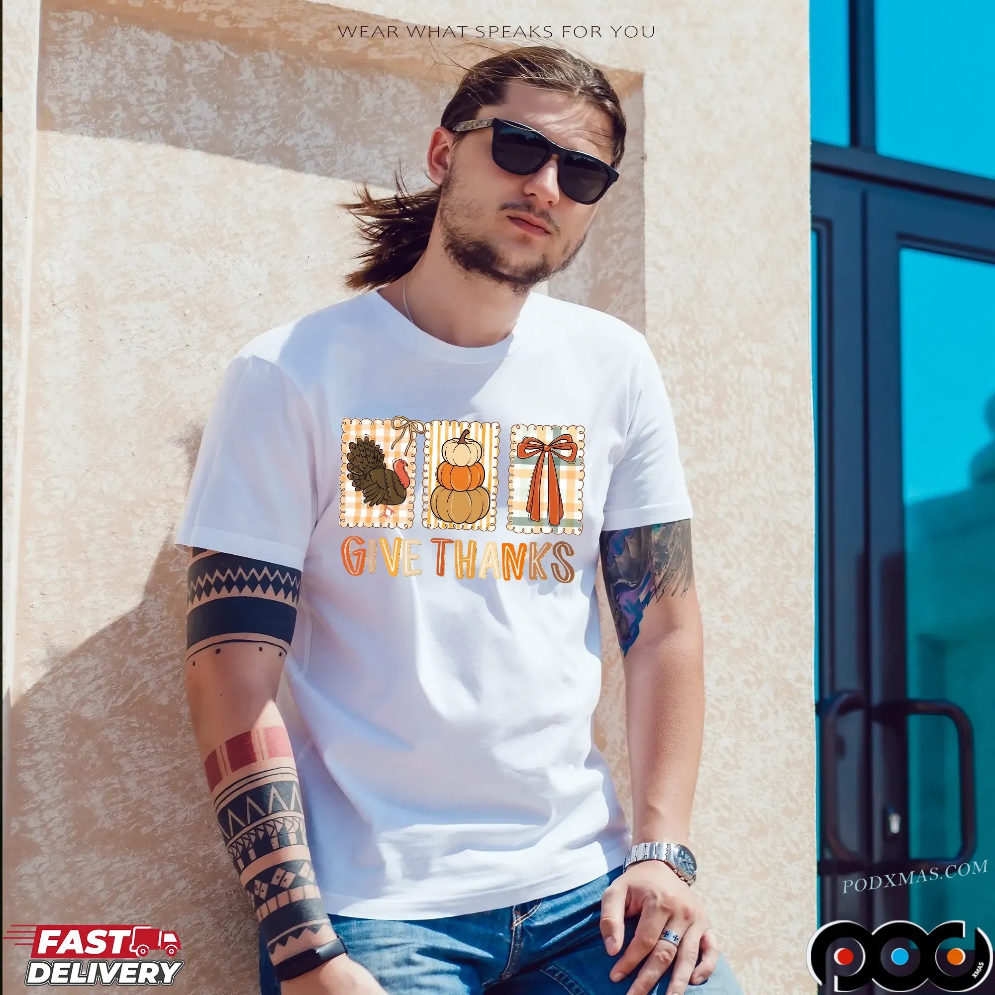 Give Thanks Thanksgiving Coquette Bow Thanksgiving Turkey Pumpkin T Shirt