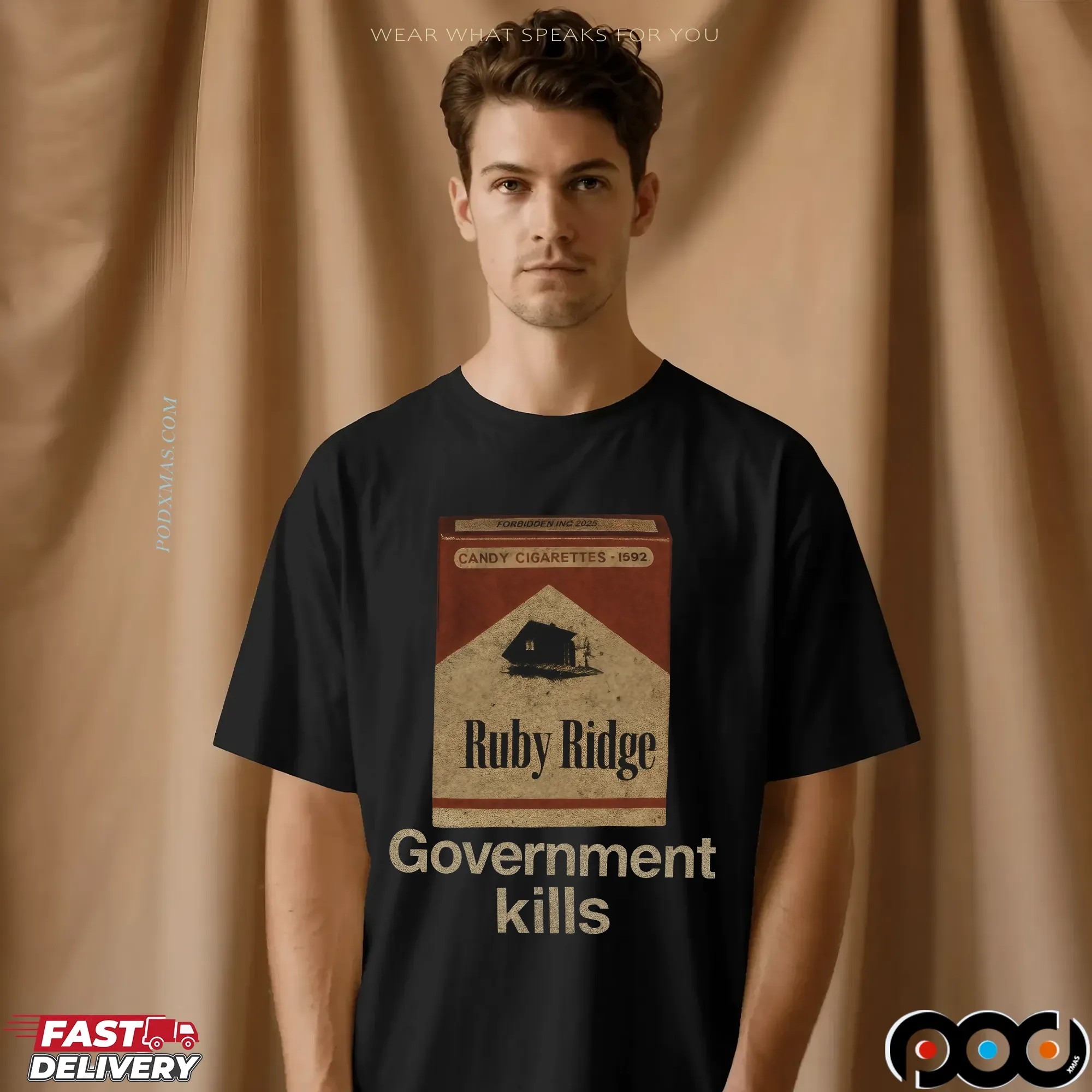 Government Kills Ruby Ridge Candy Cigarette T Shirt