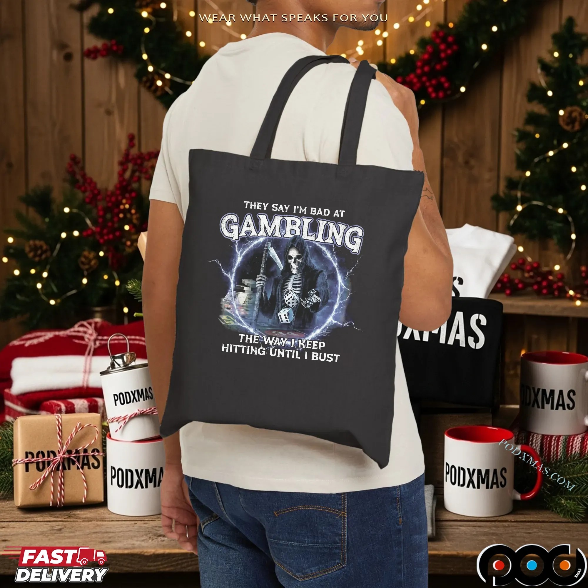 Grim Reaper They Say I'm Bad at Gambling The Way I Keep Hitting Until I Bust T Shirt
