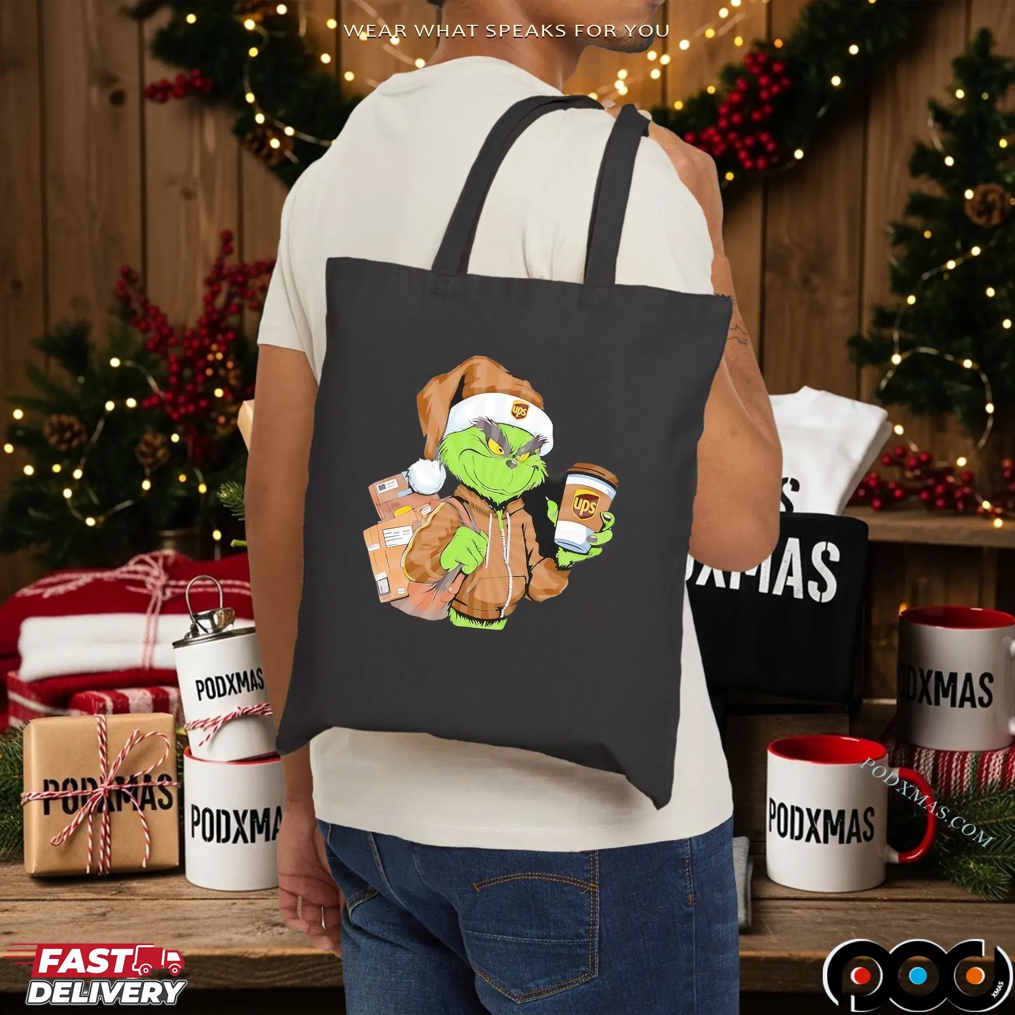 Grinch Delivering UPS Xmas T Shirt