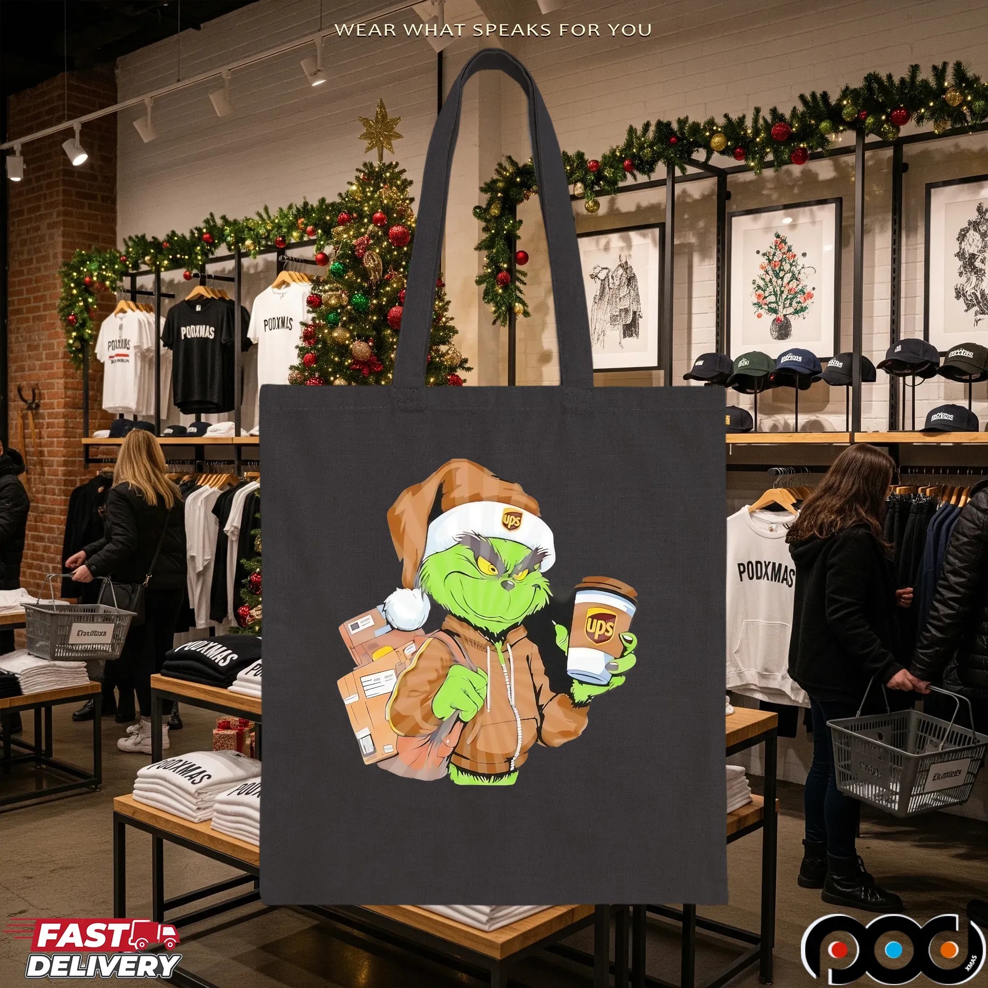 Grinch Delivering UPS Xmas T Shirt