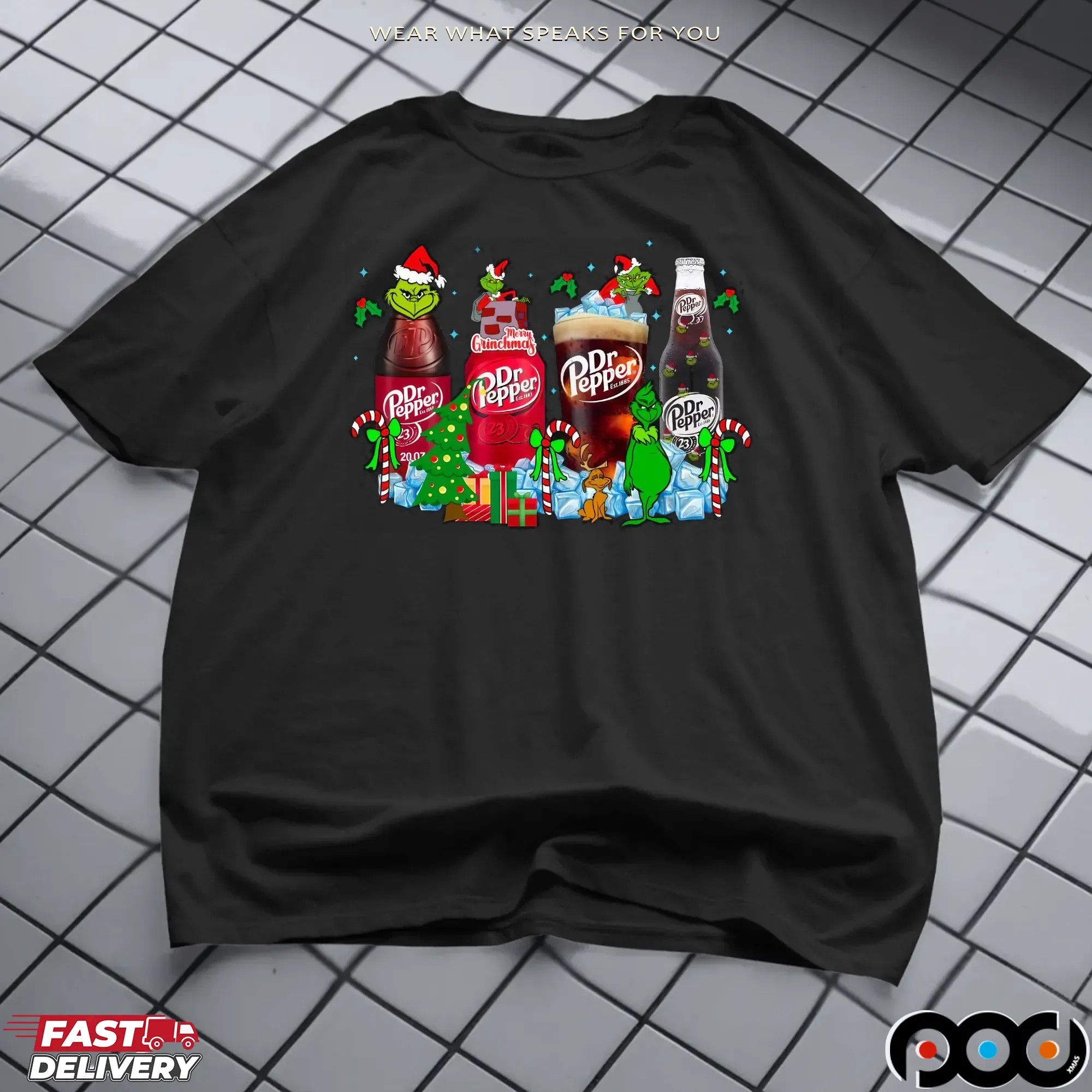 Grinch Dr Pepper Soda Lover Merry Christmas T Shirt