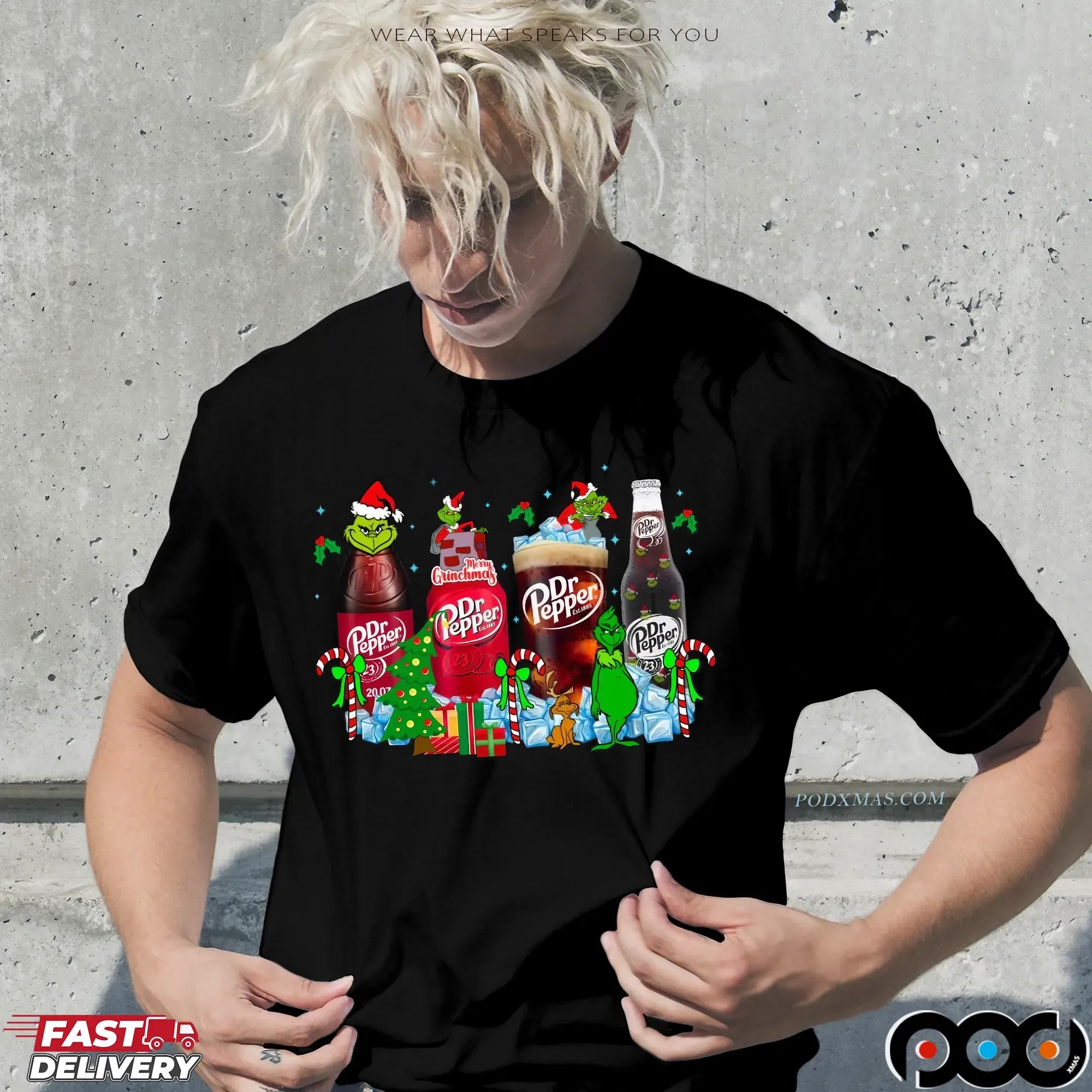 Grinch Dr Pepper Soda Lover Merry Christmas T Shirt