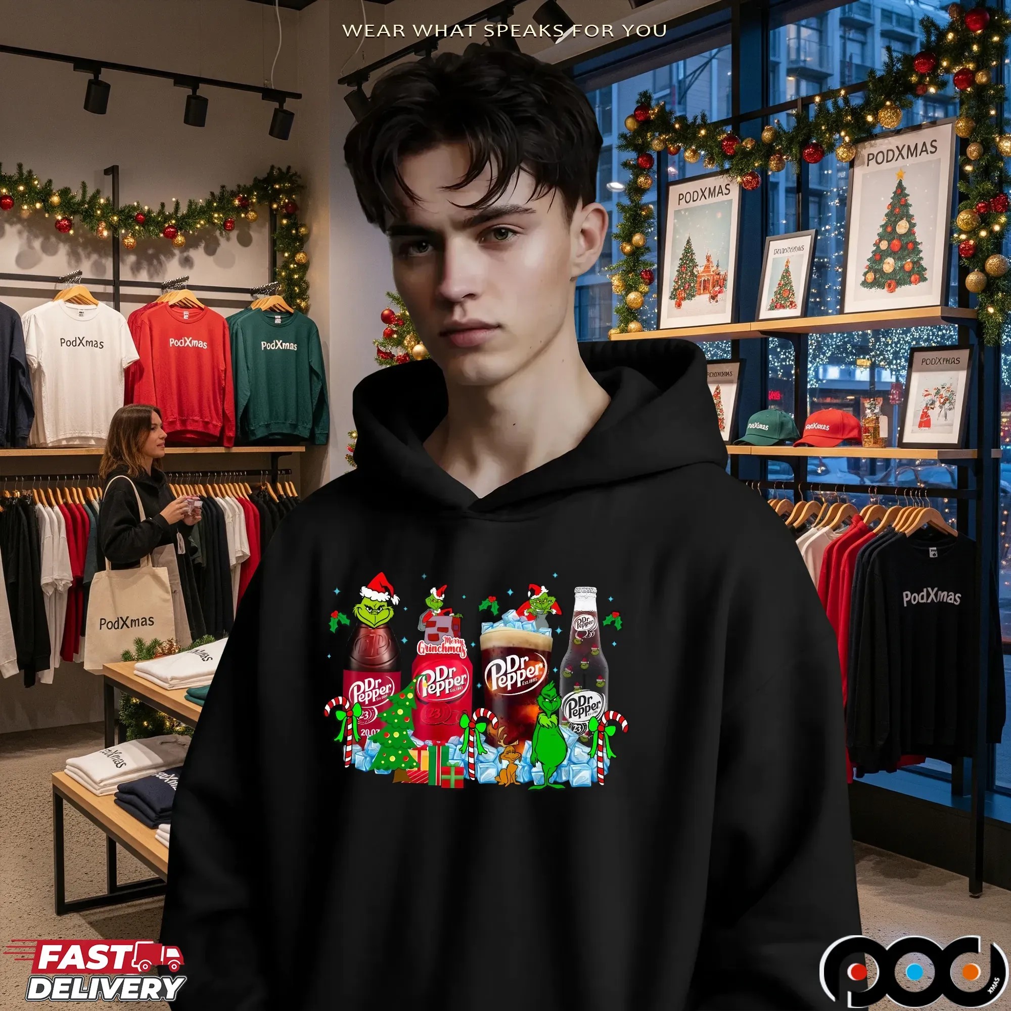 Grinch Dr Pepper Soda Lover Merry Christmas T Shirt