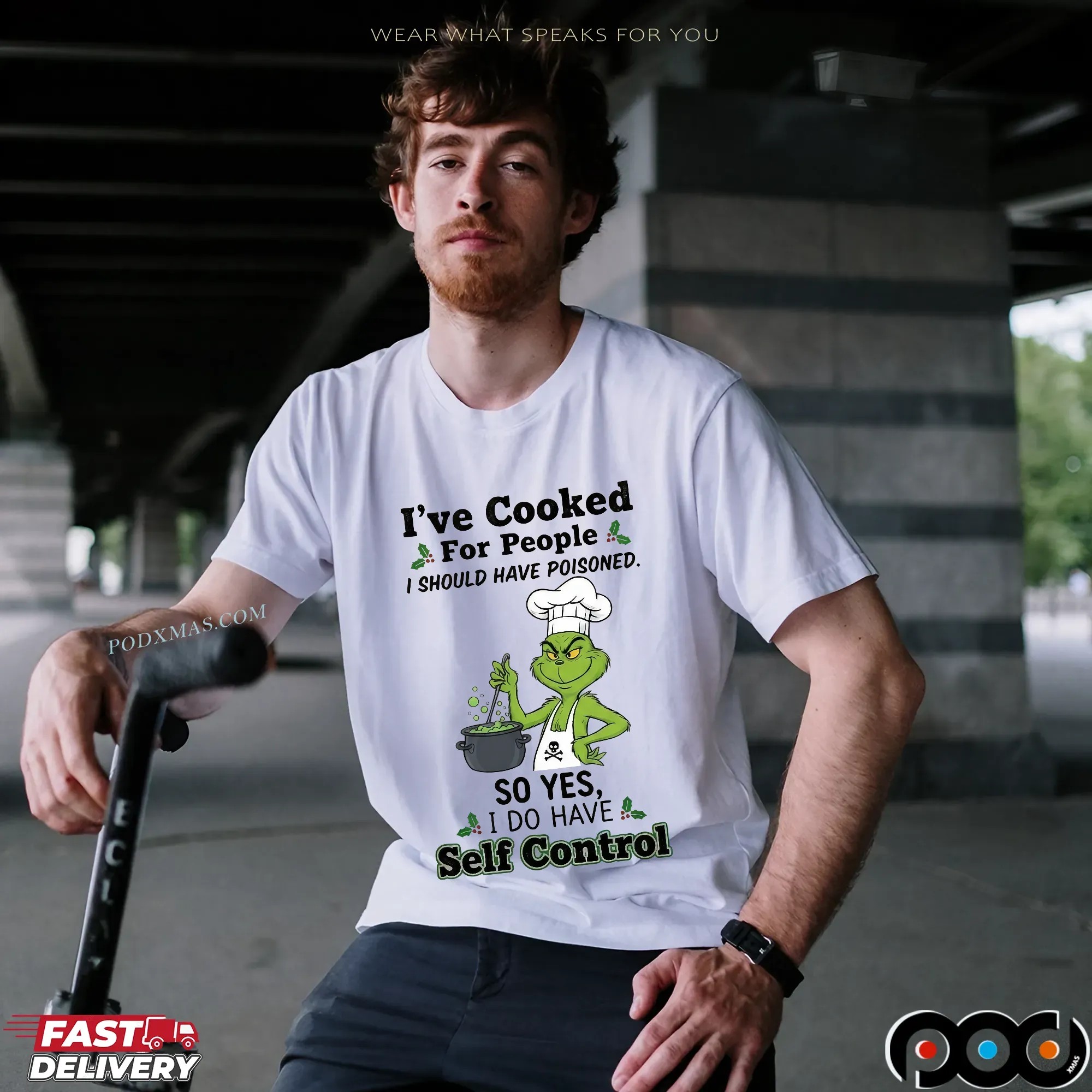 Grinch I've Cooked For People I Should Have Poisoned So Yes I Have Self Control Christmas T Shirt