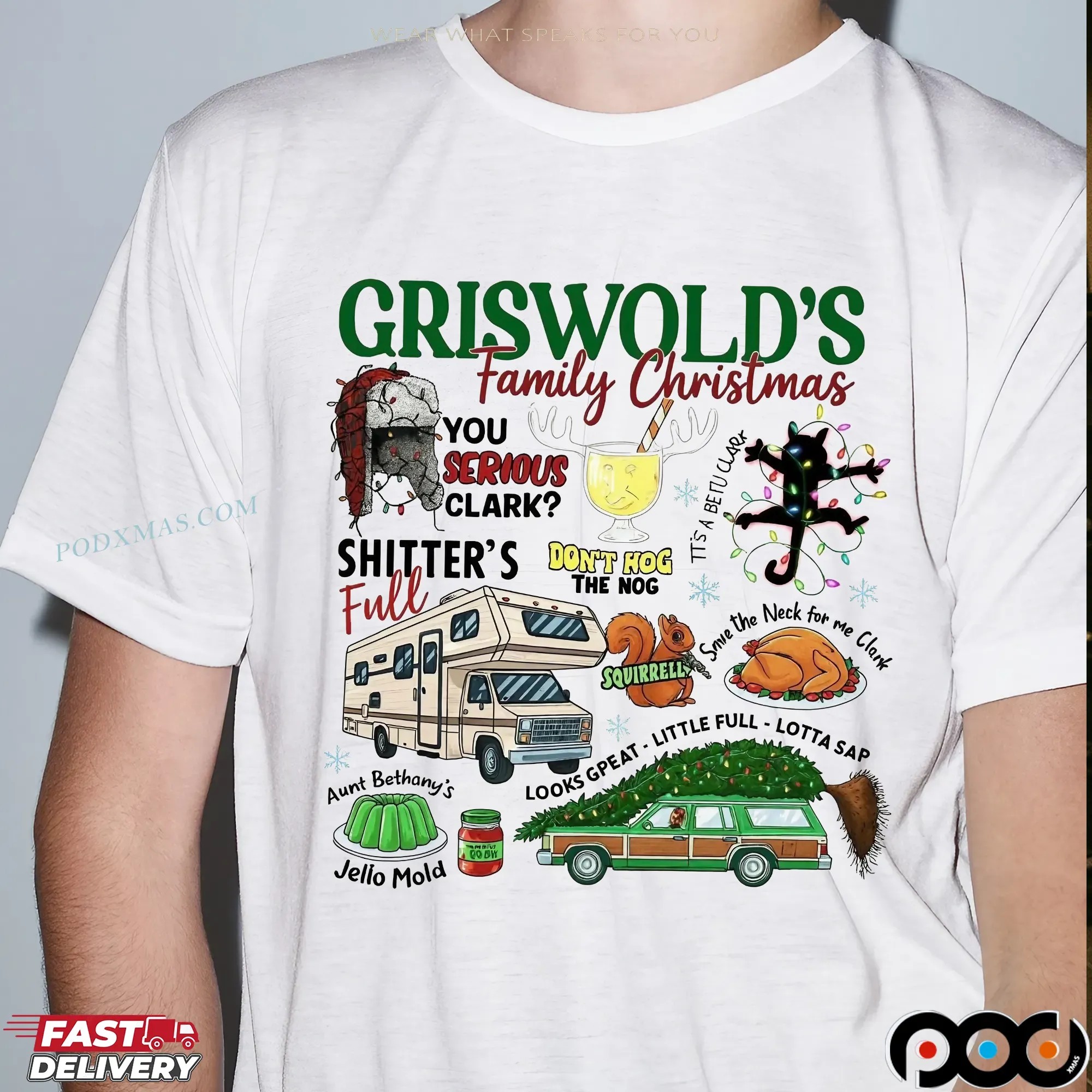 Griswold’s Family Christmas Vacation Featuring Cousin Eddie, Clark Griswold, RV, Tree, and More T Shirt