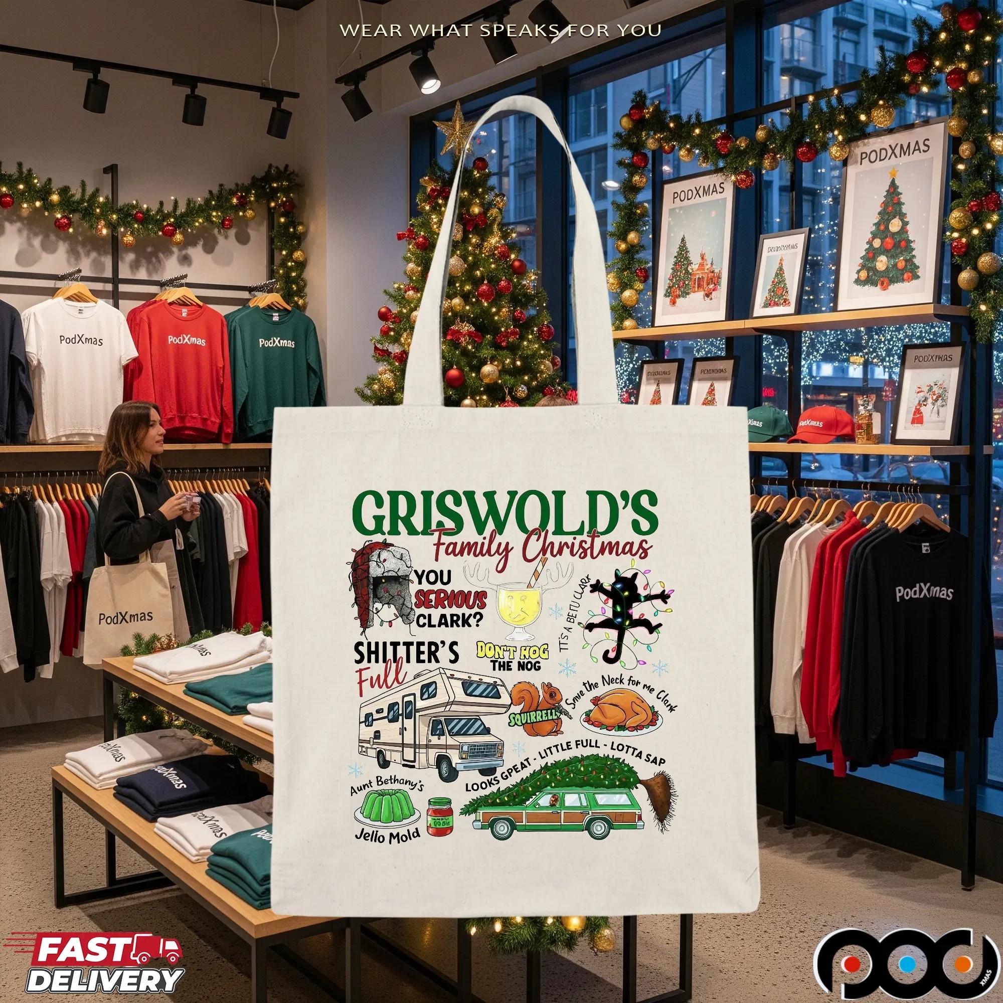 Griswold’s Family Christmas Vacation Featuring Cousin Eddie, Clark Griswold, RV, Tree, and More T Shirt