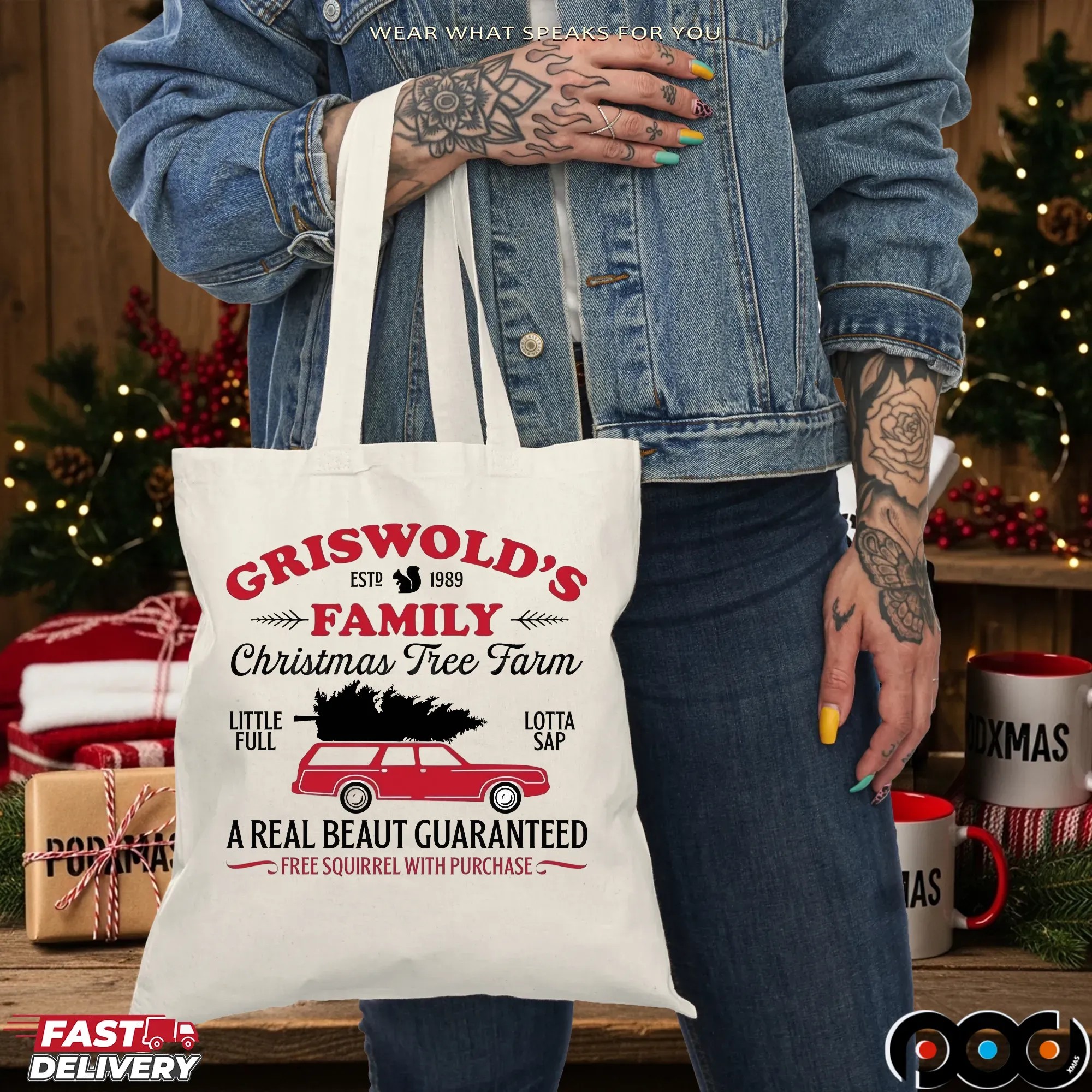 Griswold's Family Estd 1989 Christmas Tree Farm A Real Beaut Guaranteed Free Squirrel With Purchase National Lampoon's T Shirt