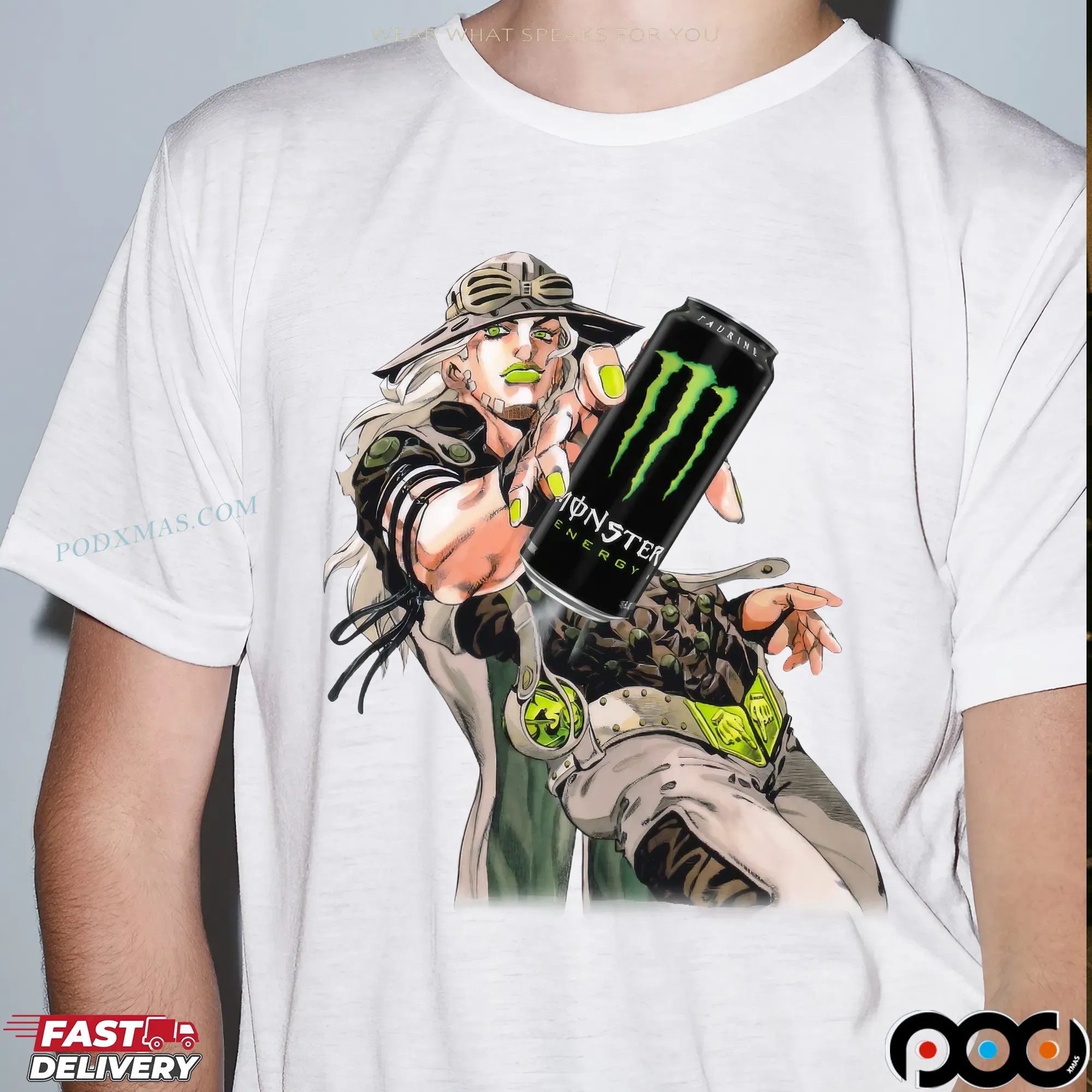 Gyro Zeppeli JoJo's Bizarre Adventure Monster Energy T Shirt