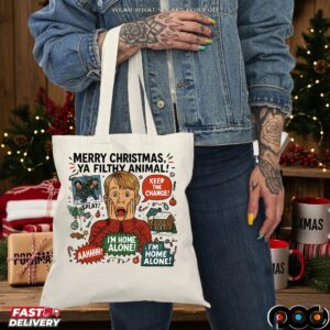 Home Alone Kevin McCallister Merry Christmas Ya Filthy Animal Funny 90s Movie T Shirt