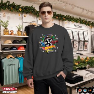 Hot Wheels Christmas Wreath with Lights and Cars T Shirt